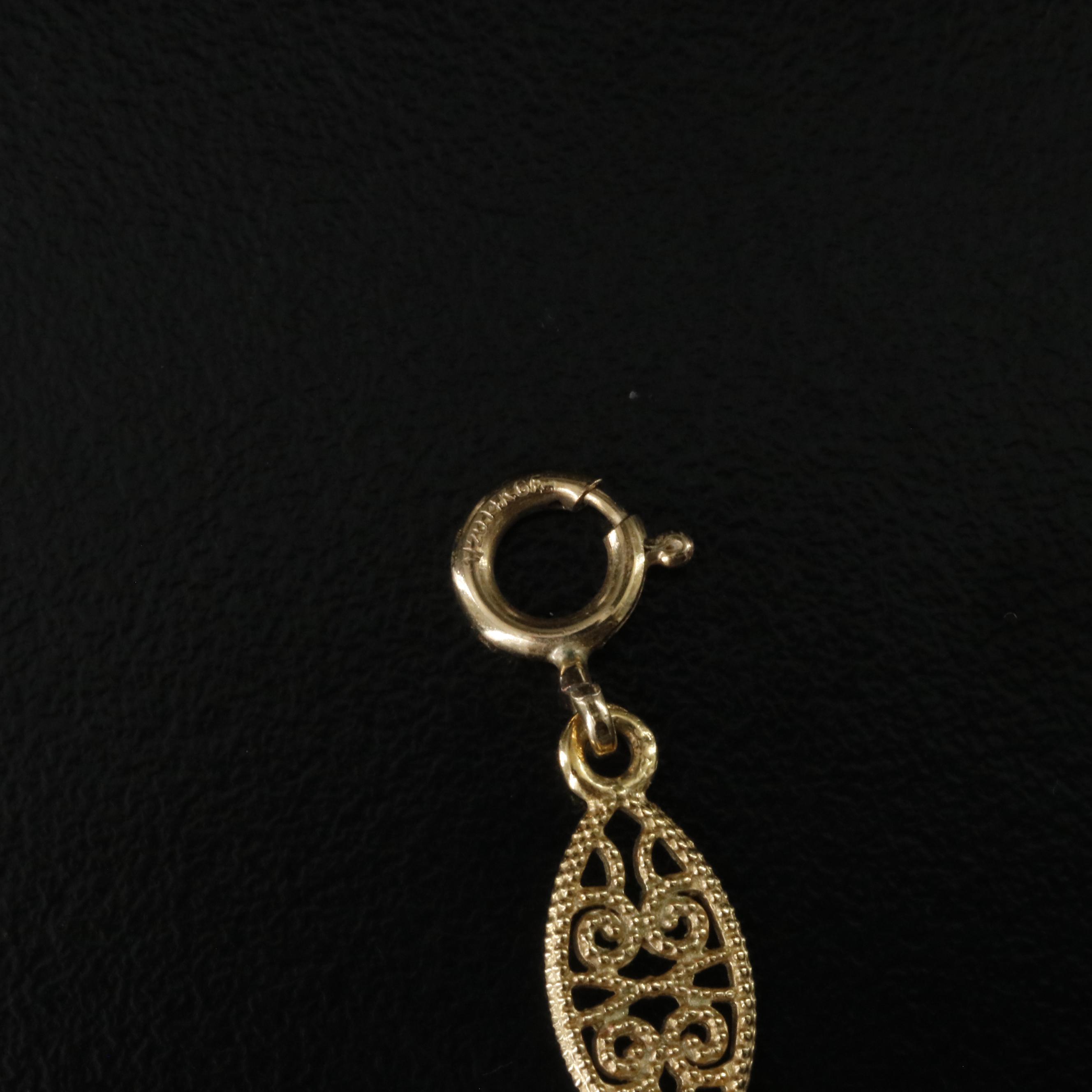 Gold-Filled Filigree Navette Link Necklace