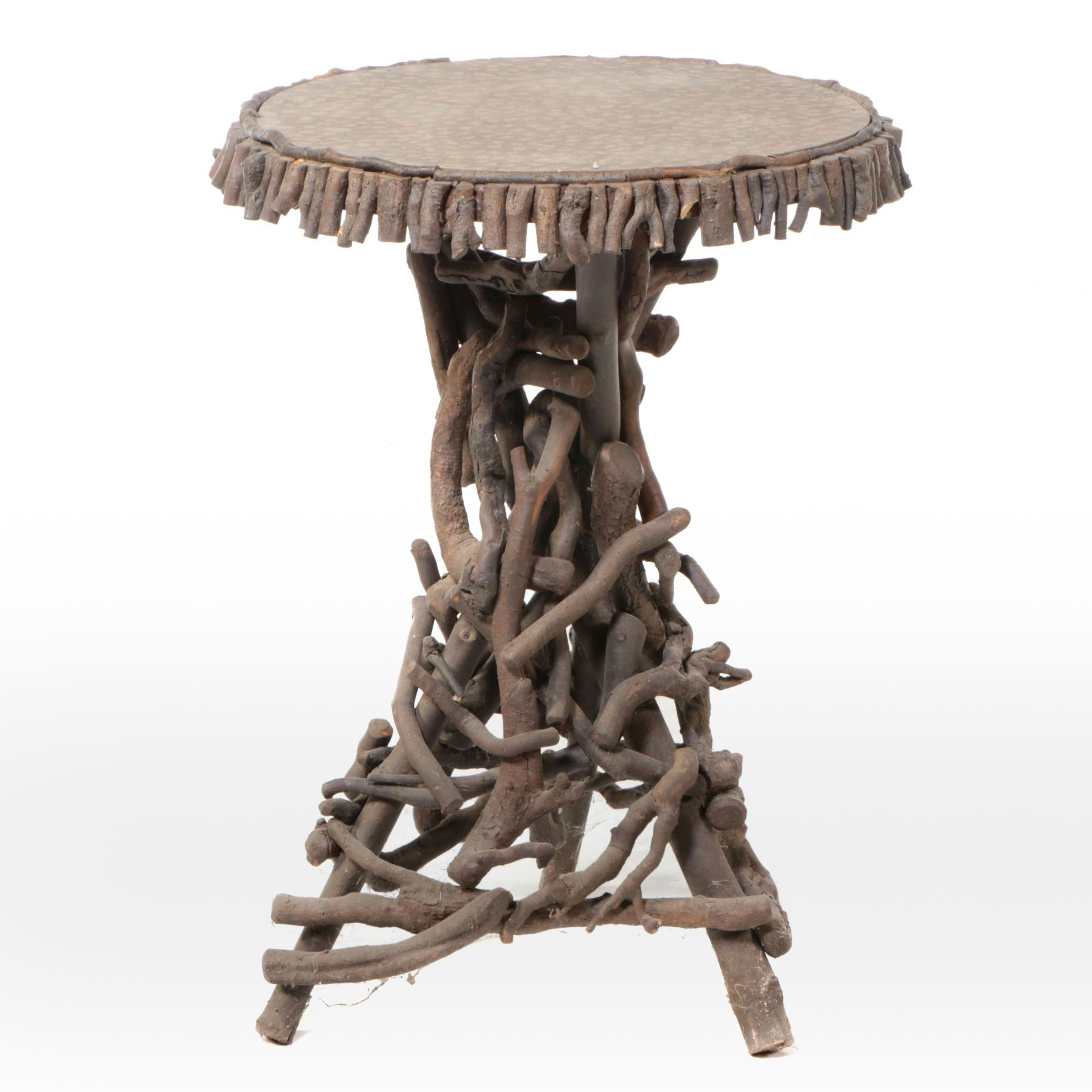 American Folk Art Root and Wood Stand, 20th Century