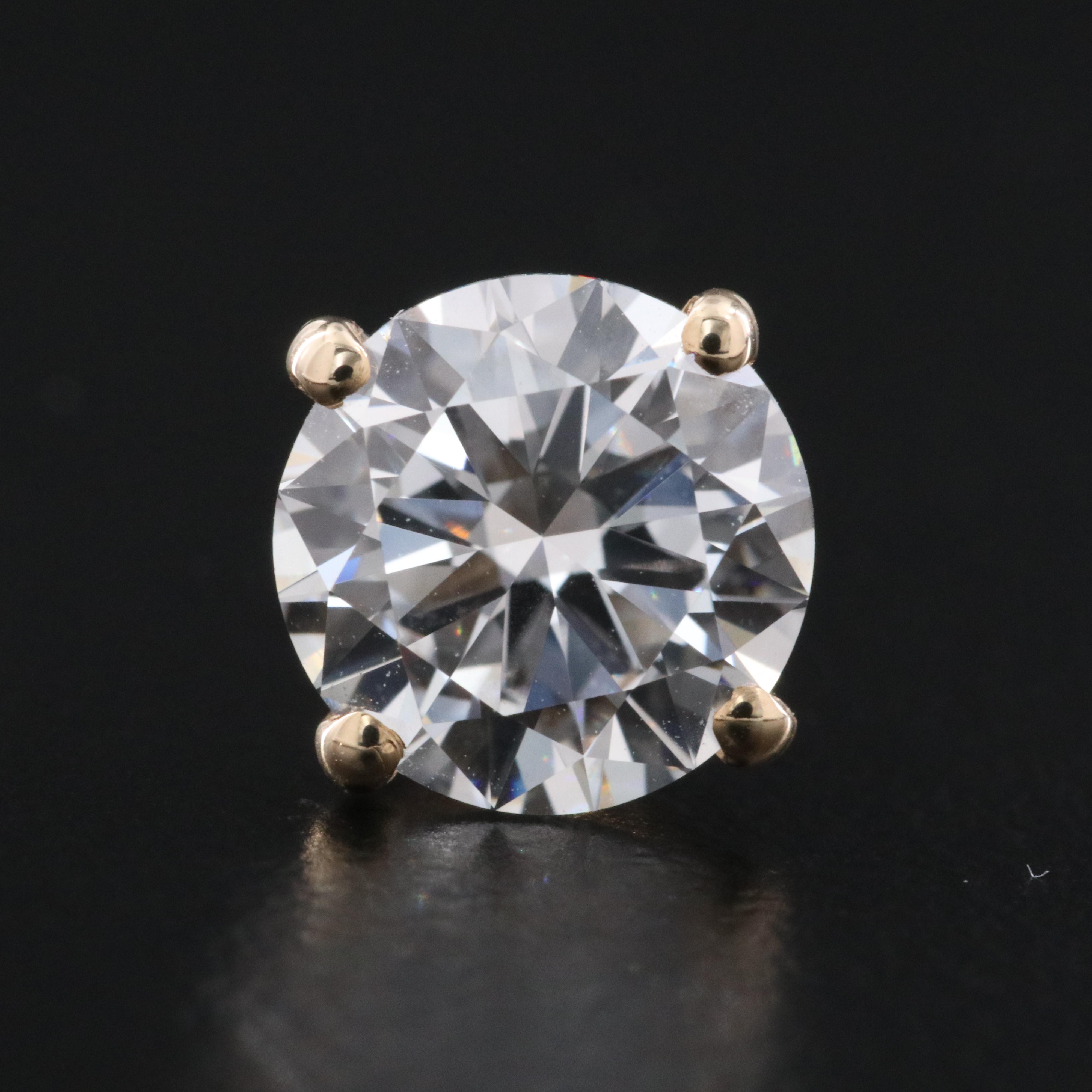 14K 3.01 CTW Lab Grown Diamond Solitaire Earrings with IGI Jewelry Report