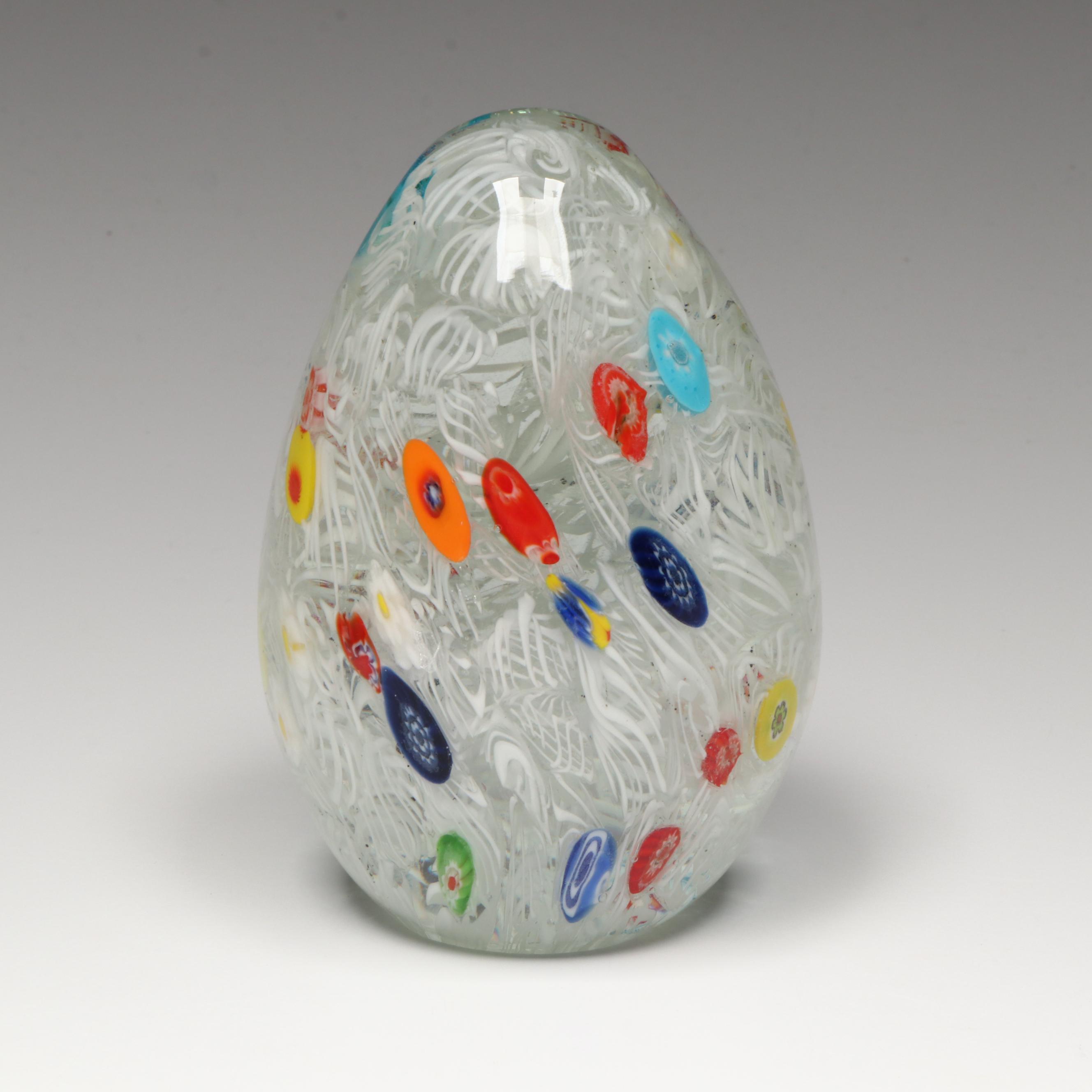 Millefiori with Other Murano Style Art Glass Paperweights