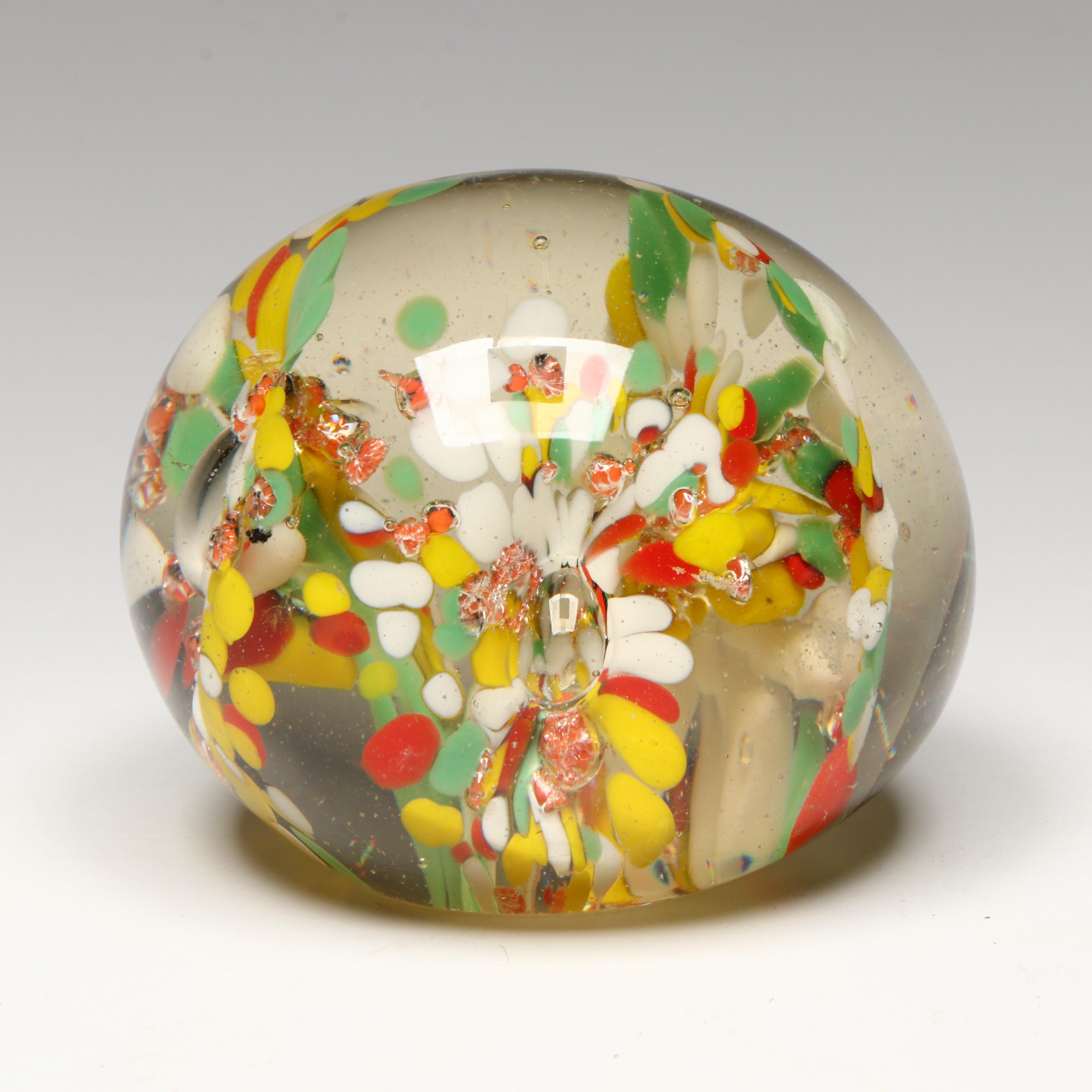 Millefiori with Other Murano Style Art Glass Paperweights