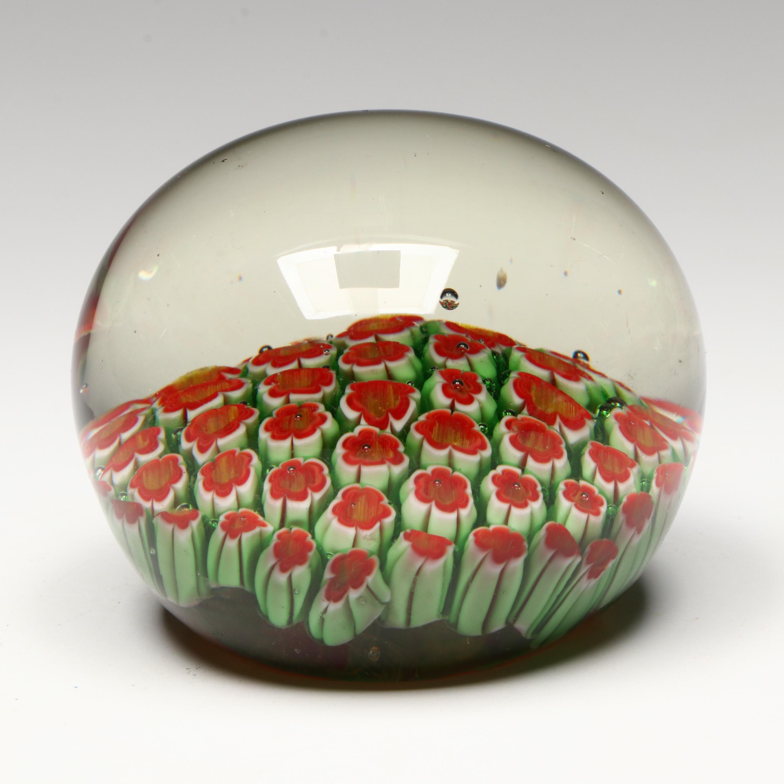 Millefiori with Other Murano Style Art Glass Paperweights