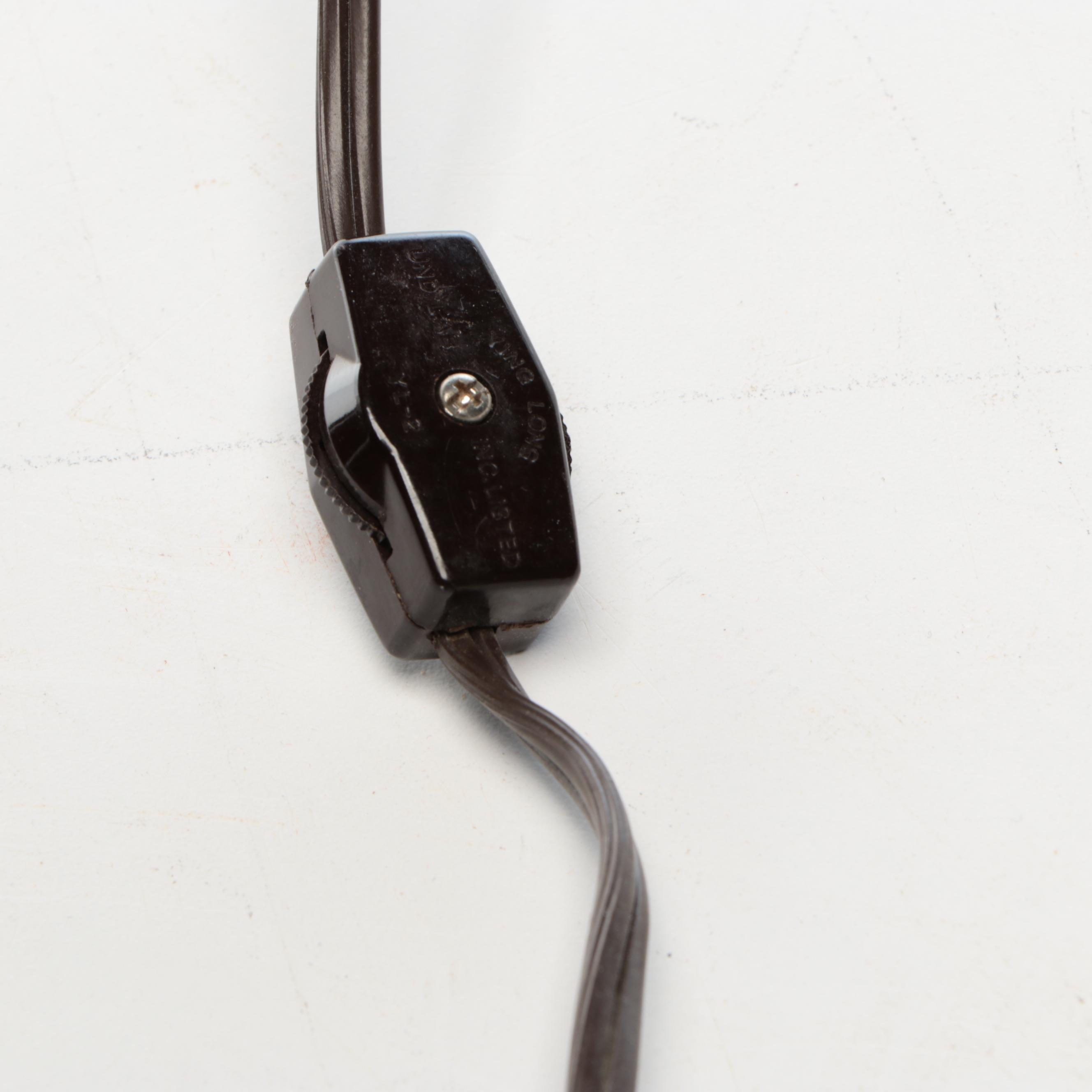 Rococo Style Bronze Table Lamp with Marble and Brass Accents with Black Shade