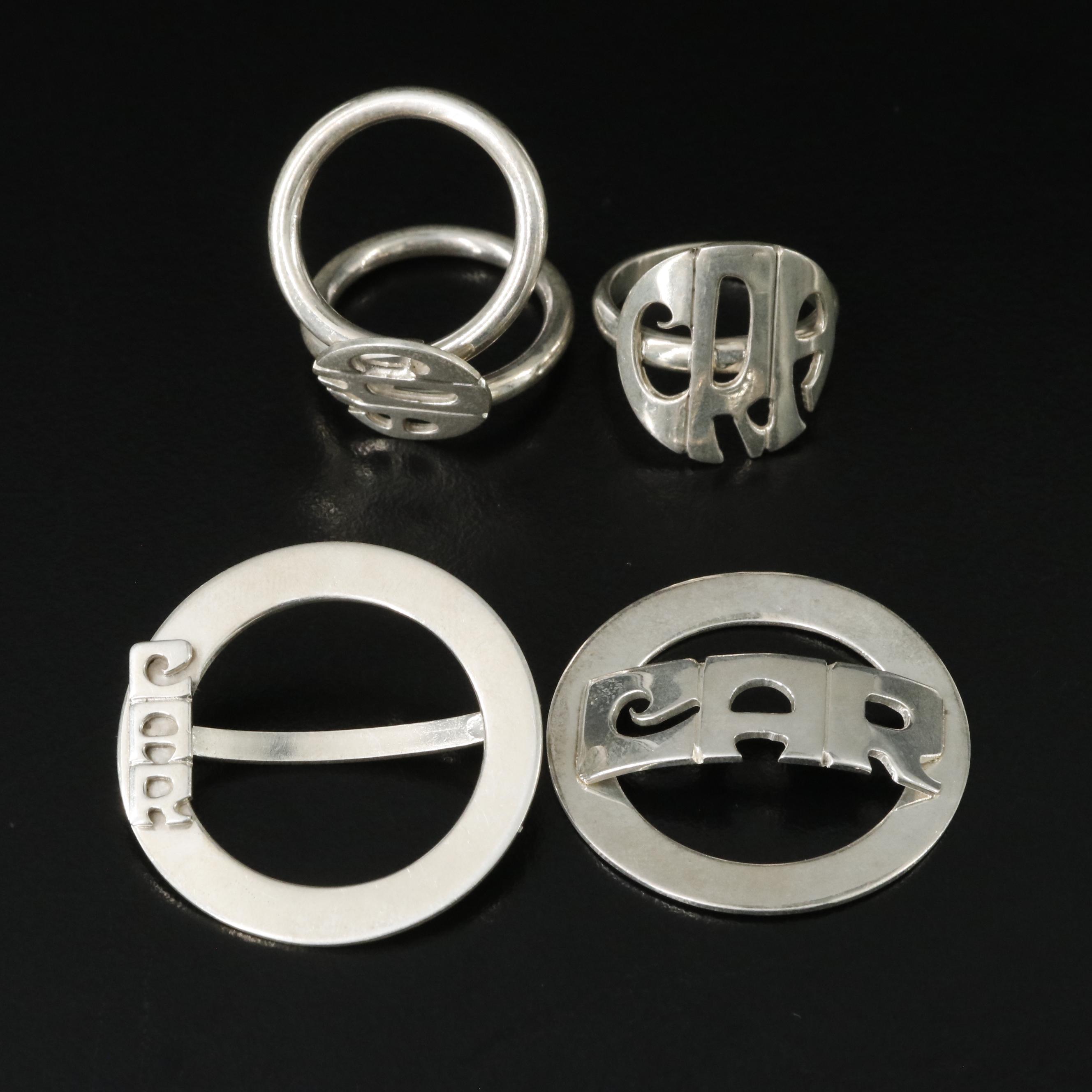 Vintage Leonore Doskow Sterling Monogrammed Jewelry