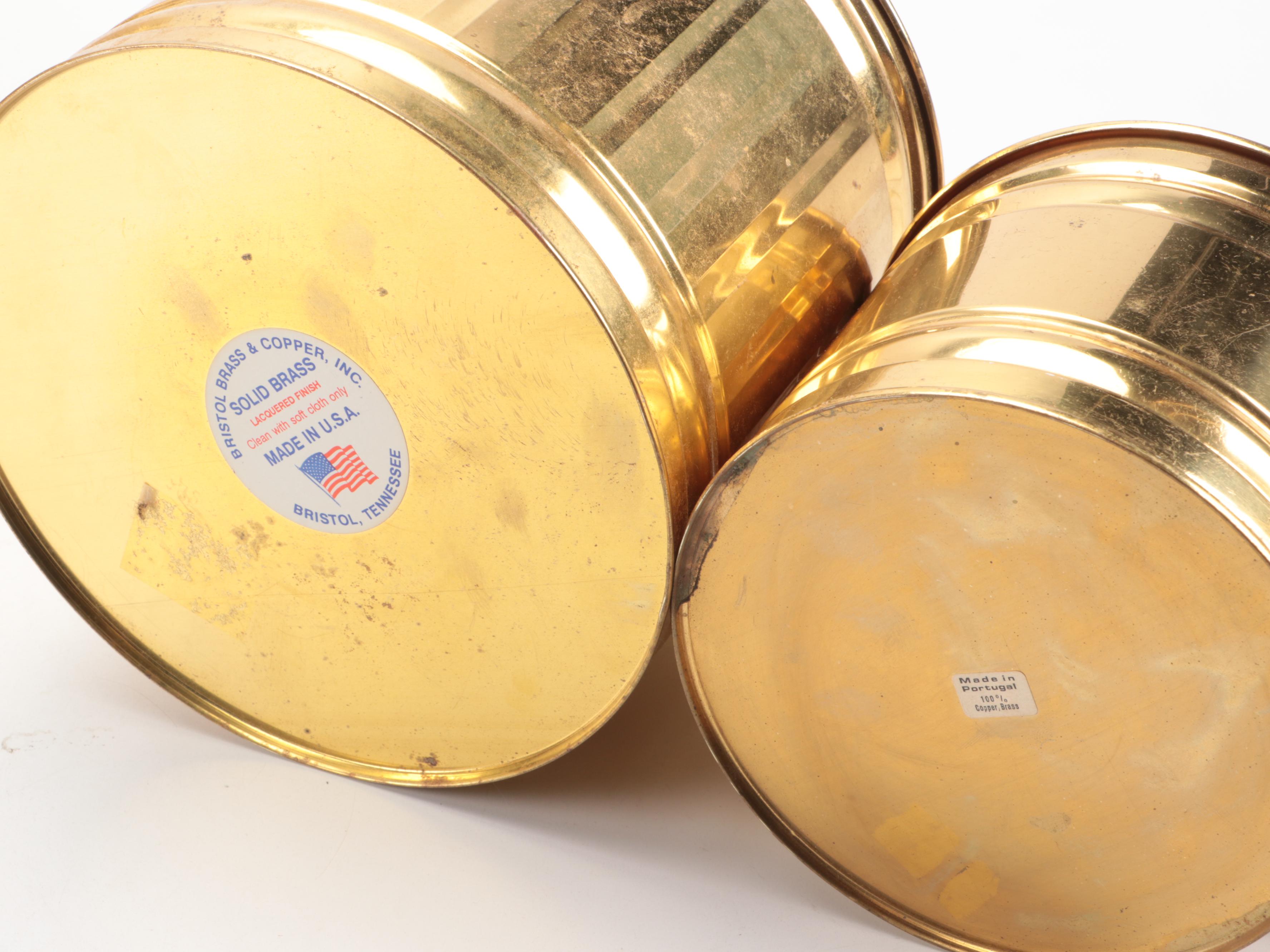 Brass Finish Table Lamp, Bristol Brass Planter, and More Brass Décor