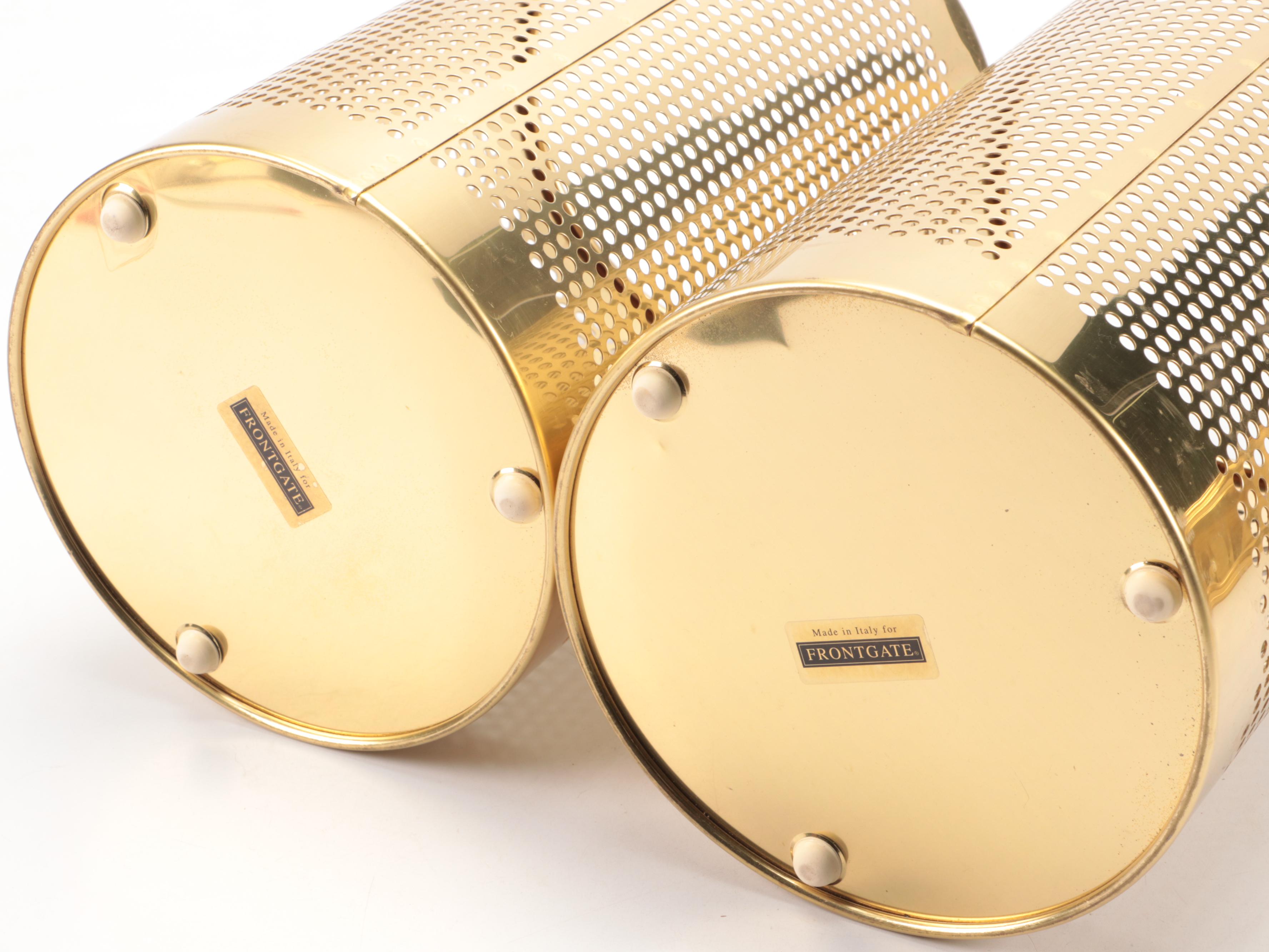 Brass Finish Table Lamp, Bristol Brass Planter, and More Brass Décor