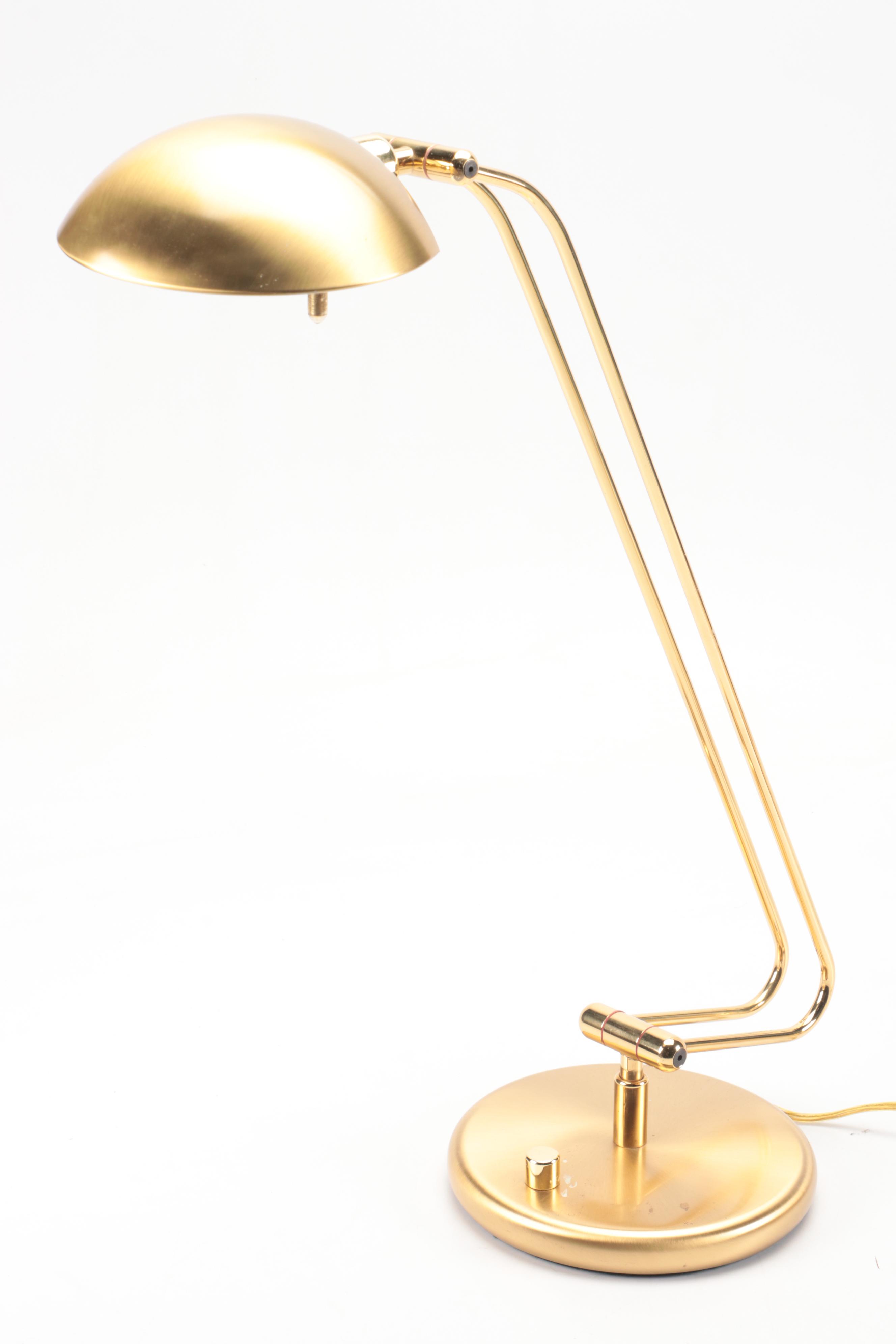 Brass Finish Table Lamp, Bristol Brass Planter, and More Brass Décor