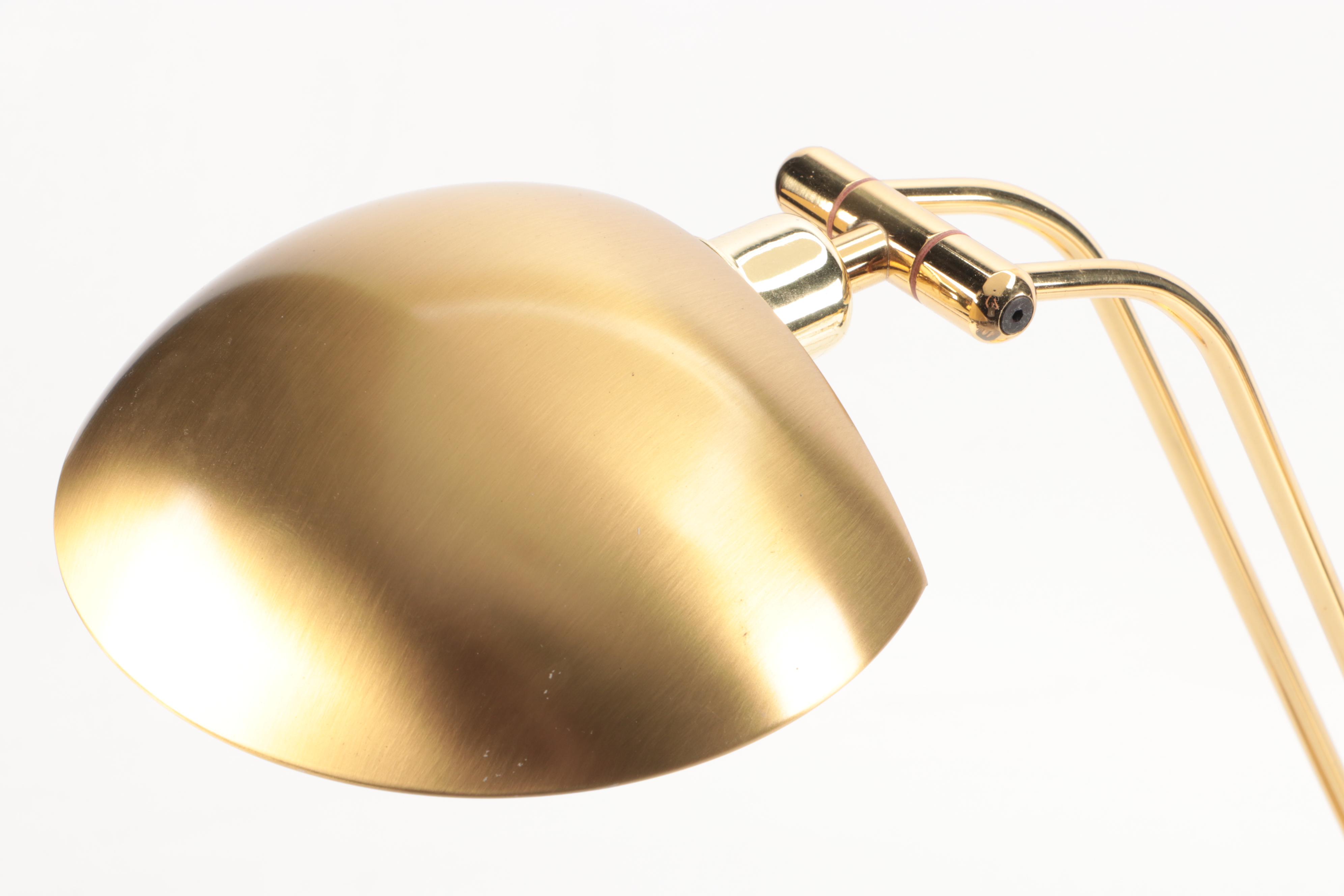 Brass Finish Table Lamp, Bristol Brass Planter, and More Brass Décor