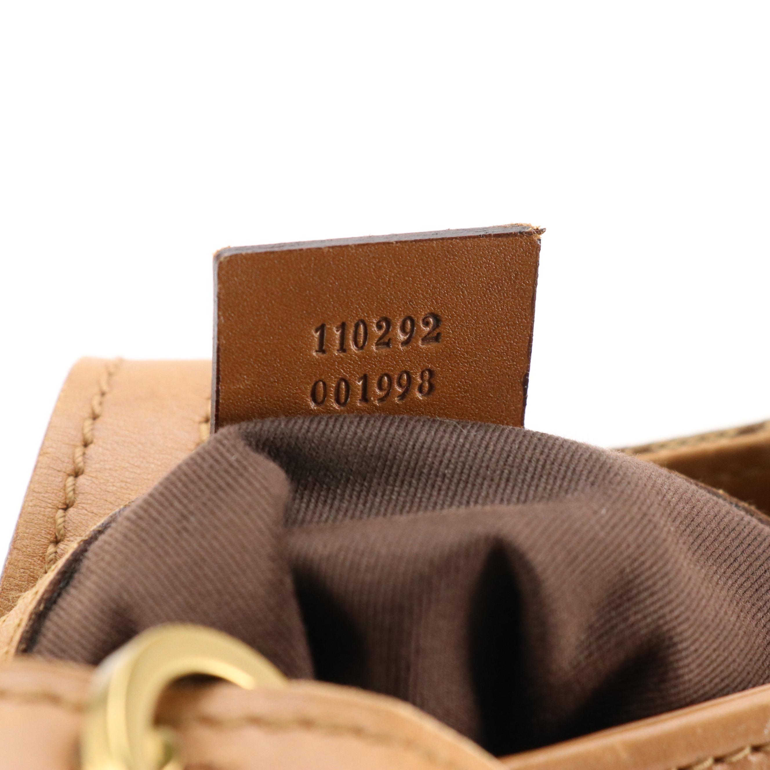 Gucci Vertical Tote in GG Canvas and Brown Leather Trim