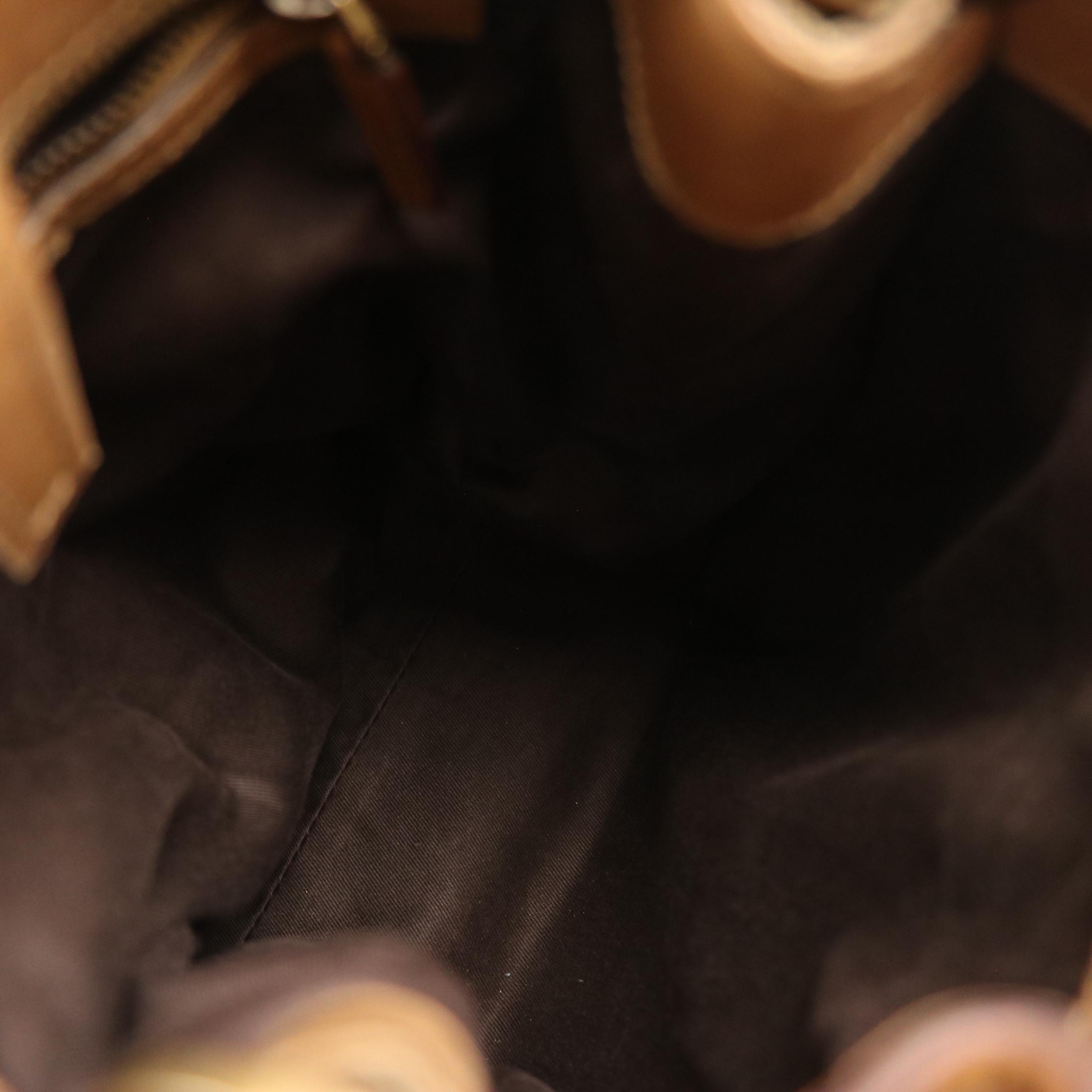 Gucci Vertical Tote in GG Canvas and Brown Leather Trim