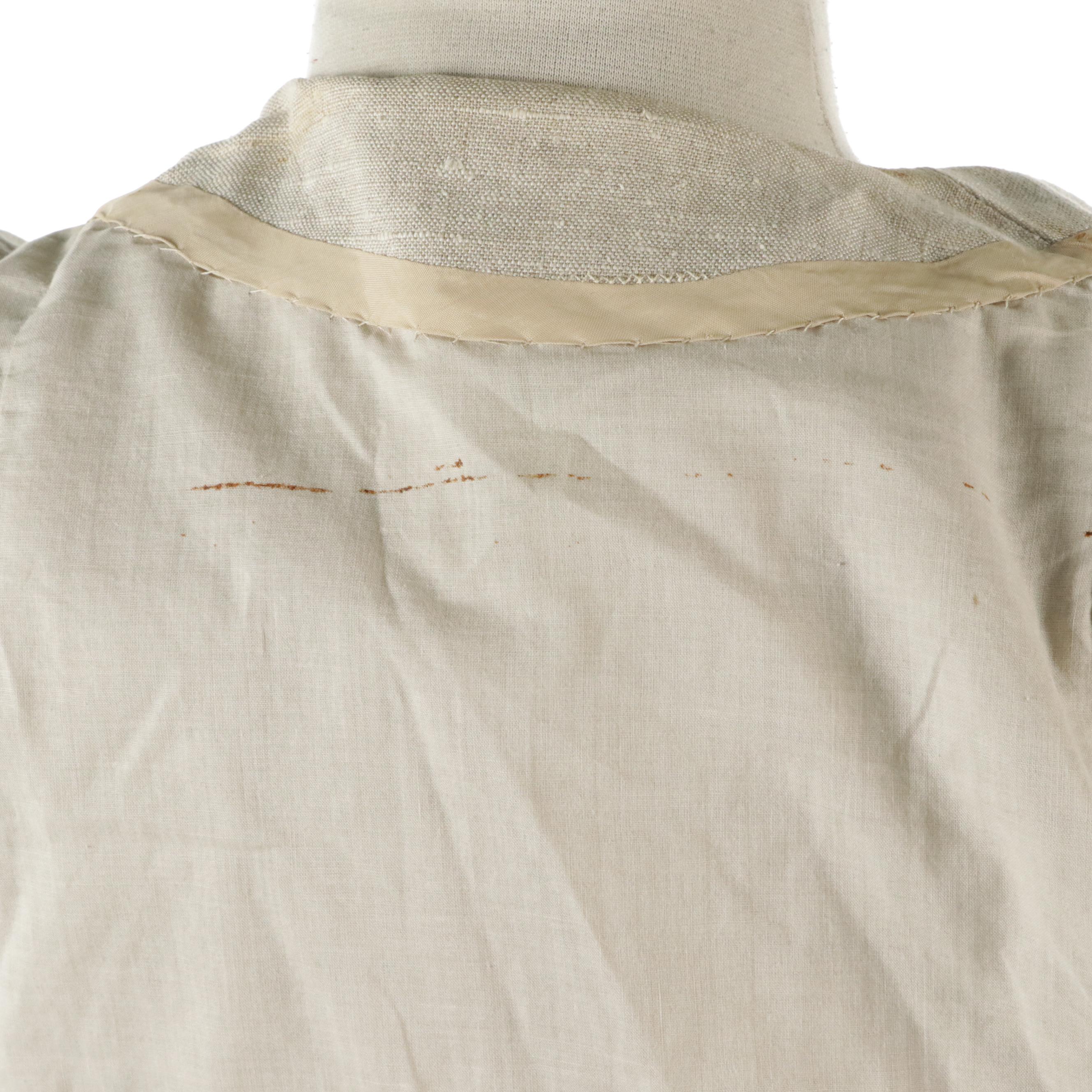 Vintage Beige Linen Mini Dress and Coordinating Jacket