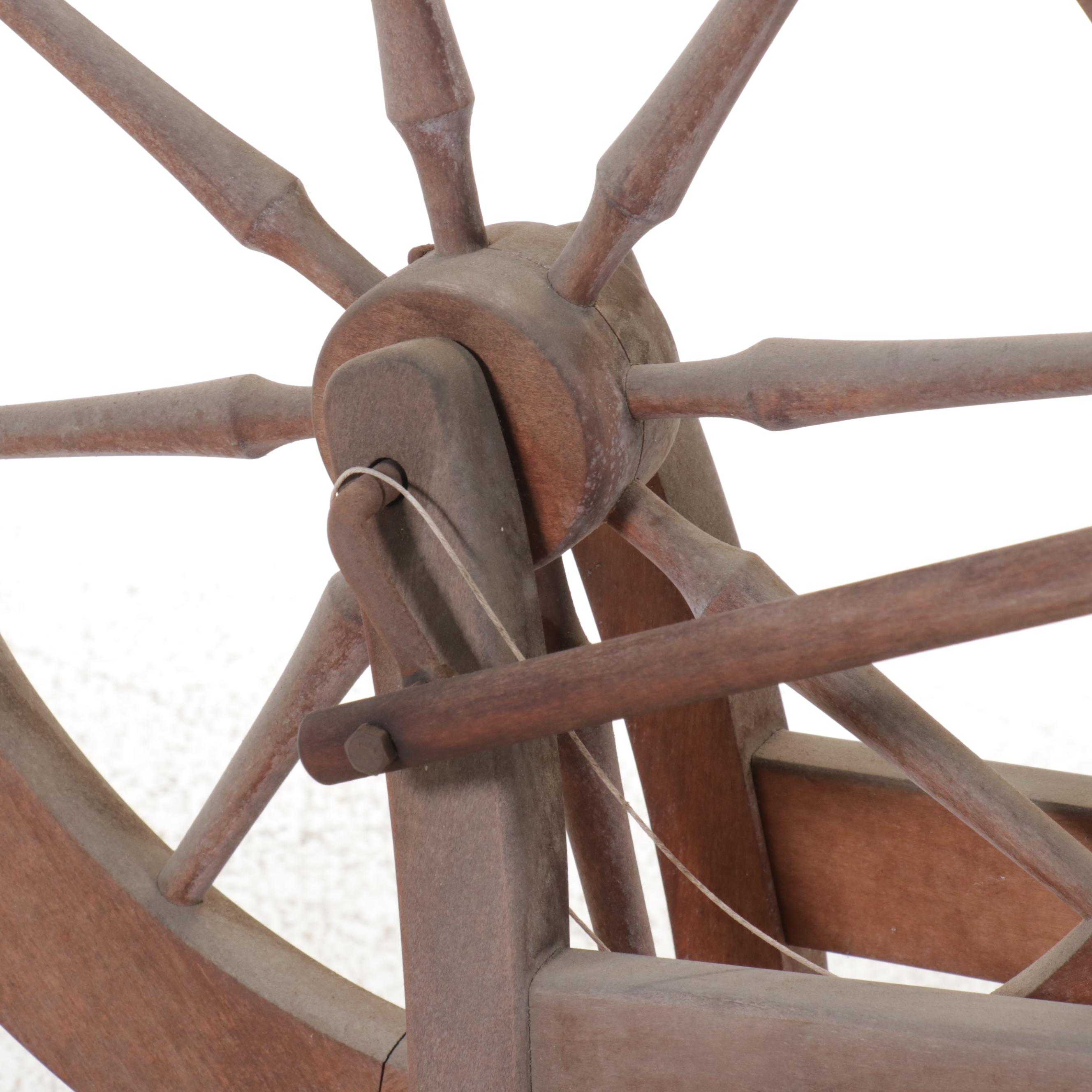 Traditional Single Drive Wooden Spinning Wheel