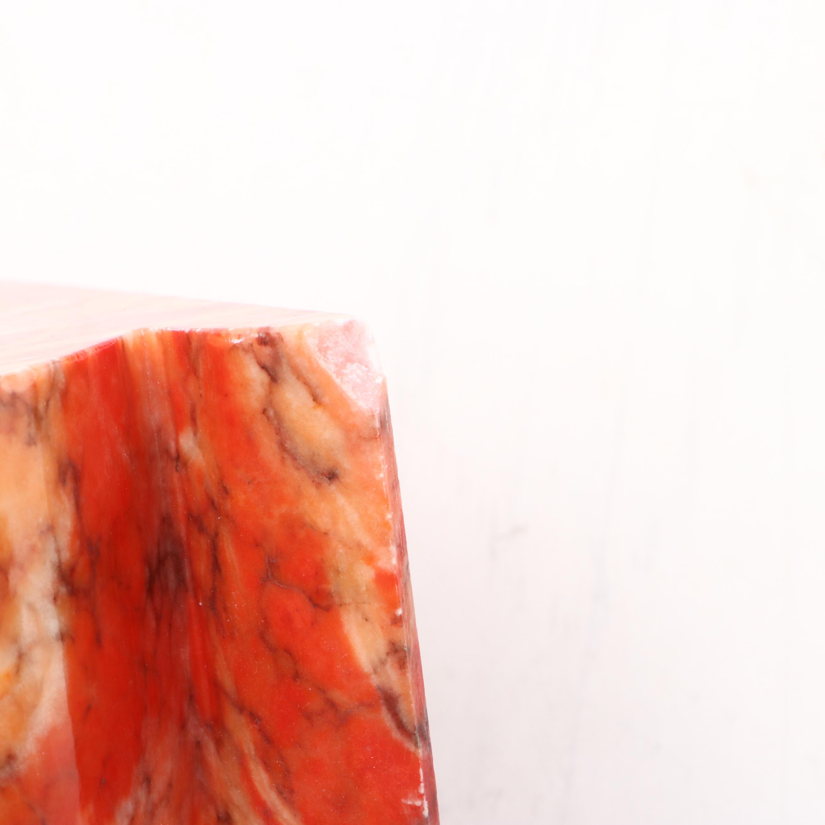 Italian Hand Carved Dyed Alabaster Retro Snail Bookends