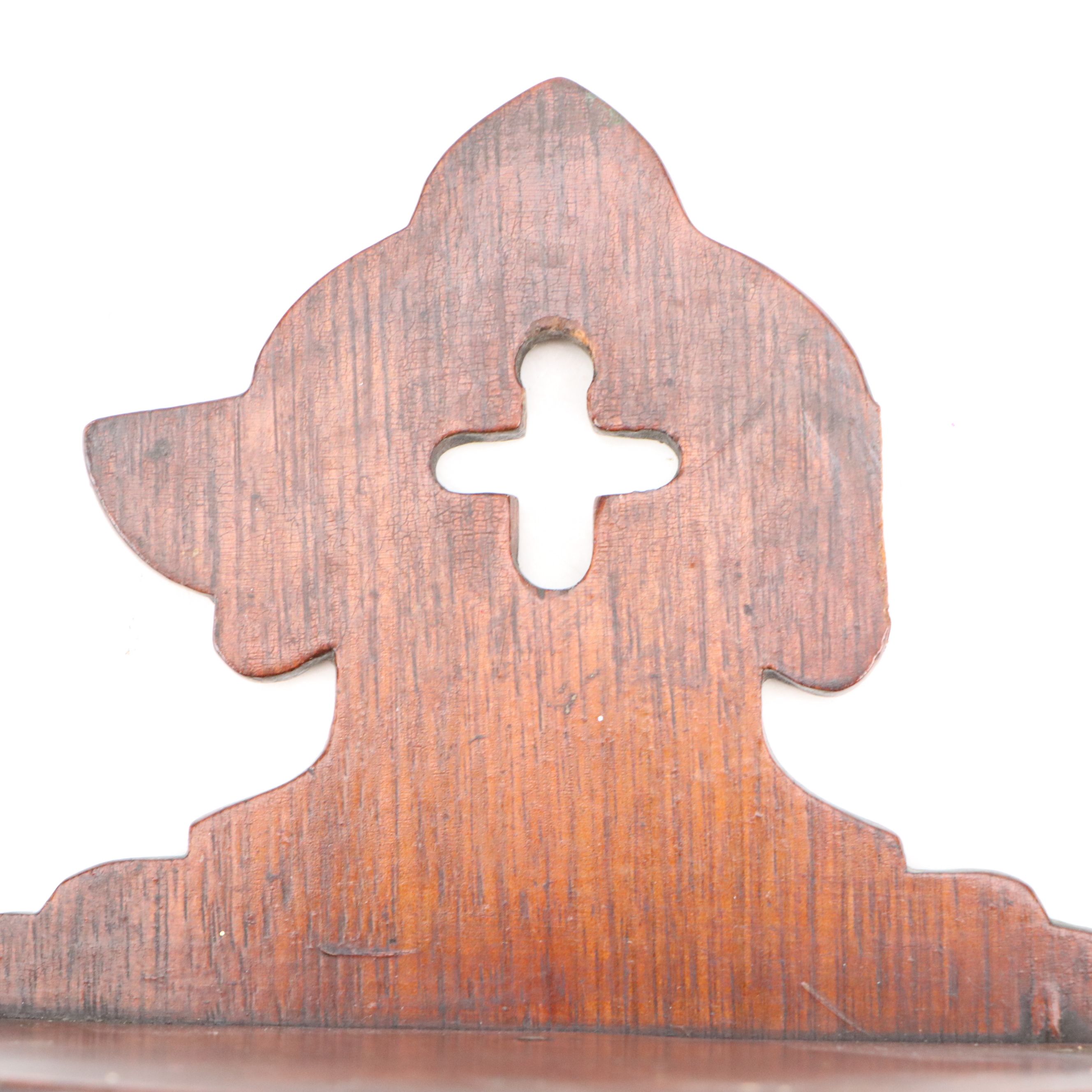 Victorian Hand-Carved Wood Wall Shelf, 1866