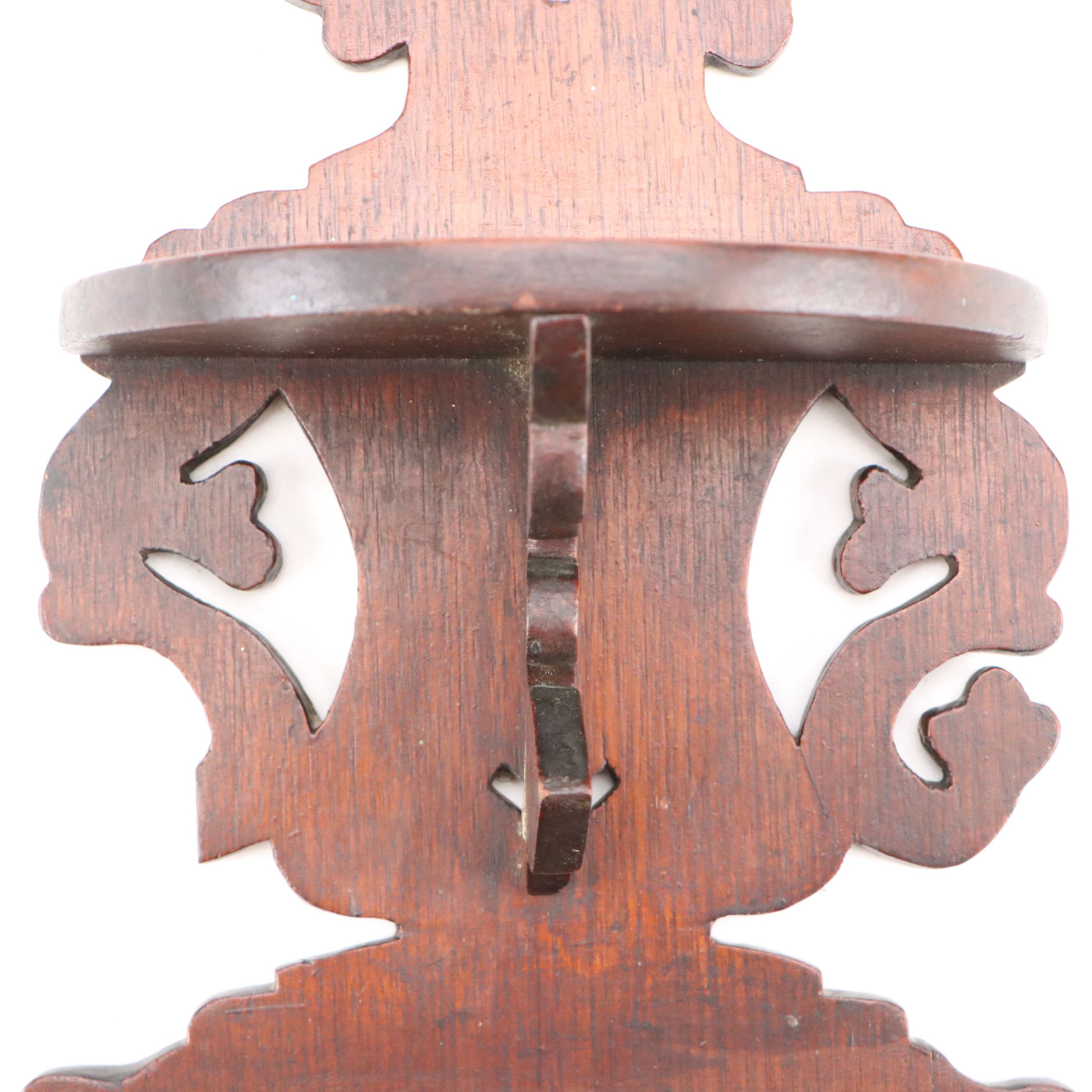 Victorian Hand-Carved Wood Wall Shelf, 1866