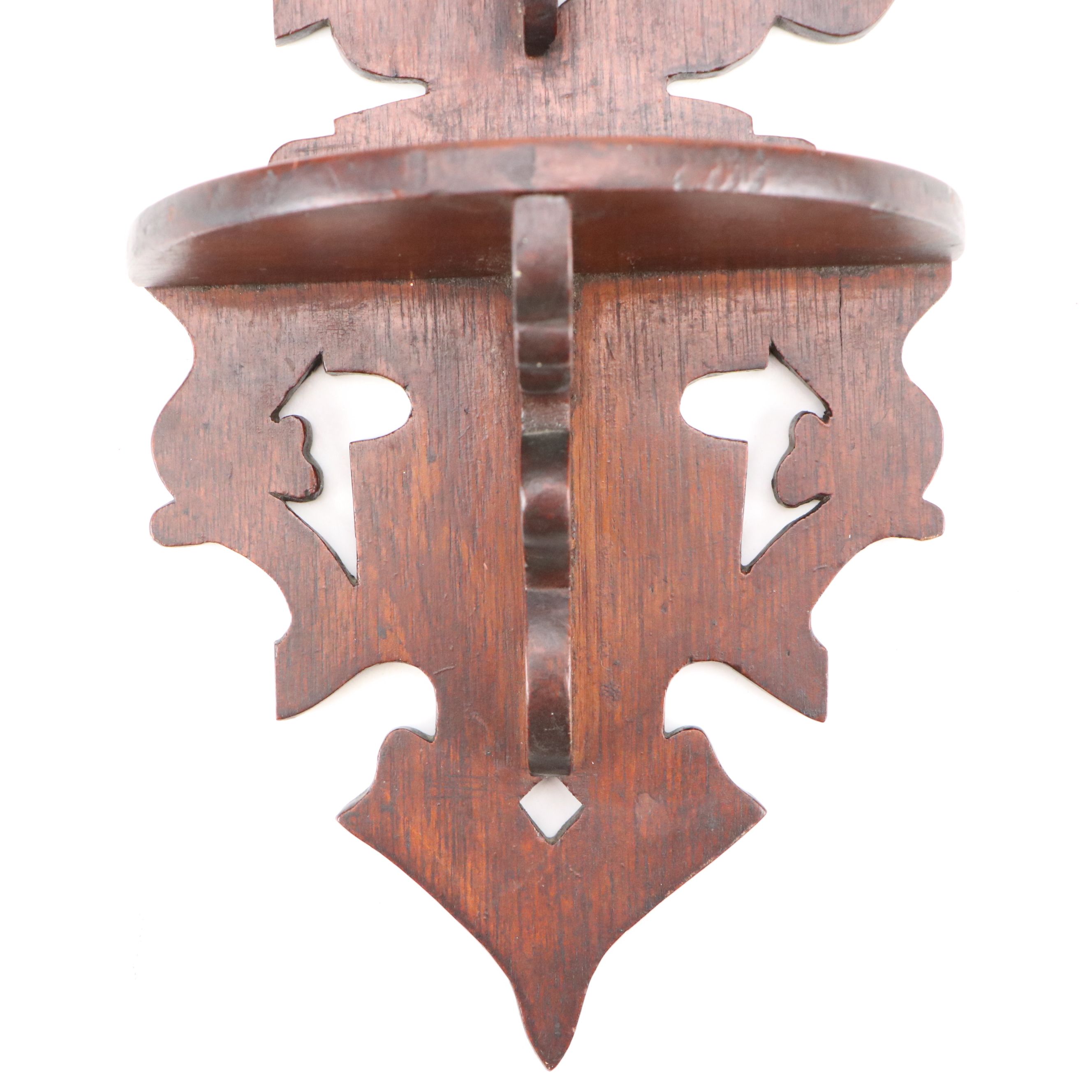 Victorian Hand-Carved Wood Wall Shelf, 1866