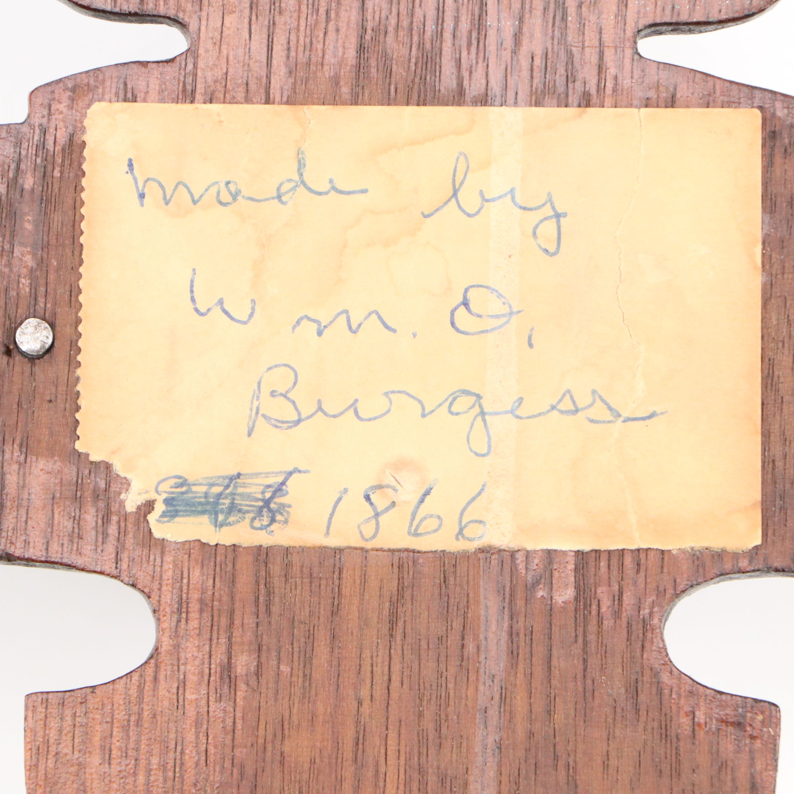 Victorian Hand-Carved Wood Wall Shelf, 1866