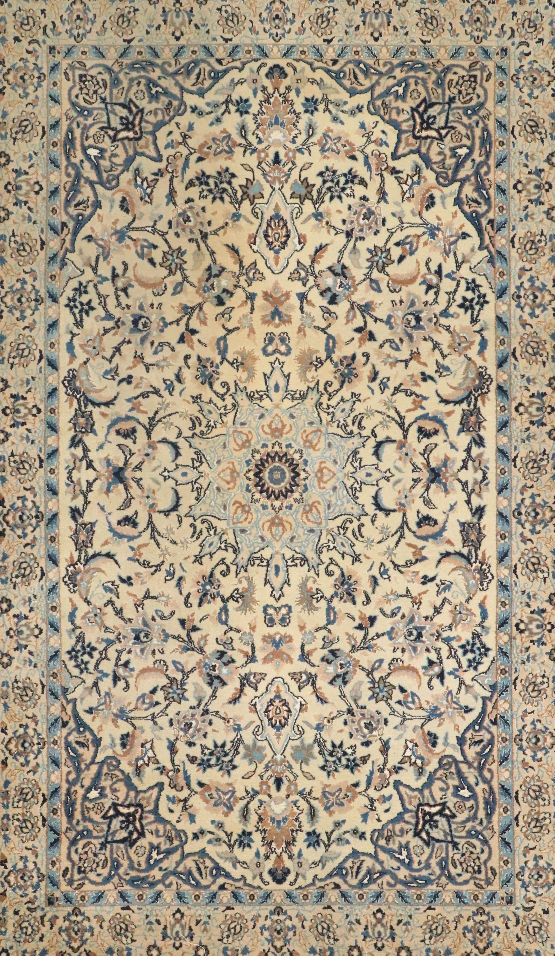 4'9 x 8'4 Hand-Knotted Persian Nain Area Rug
