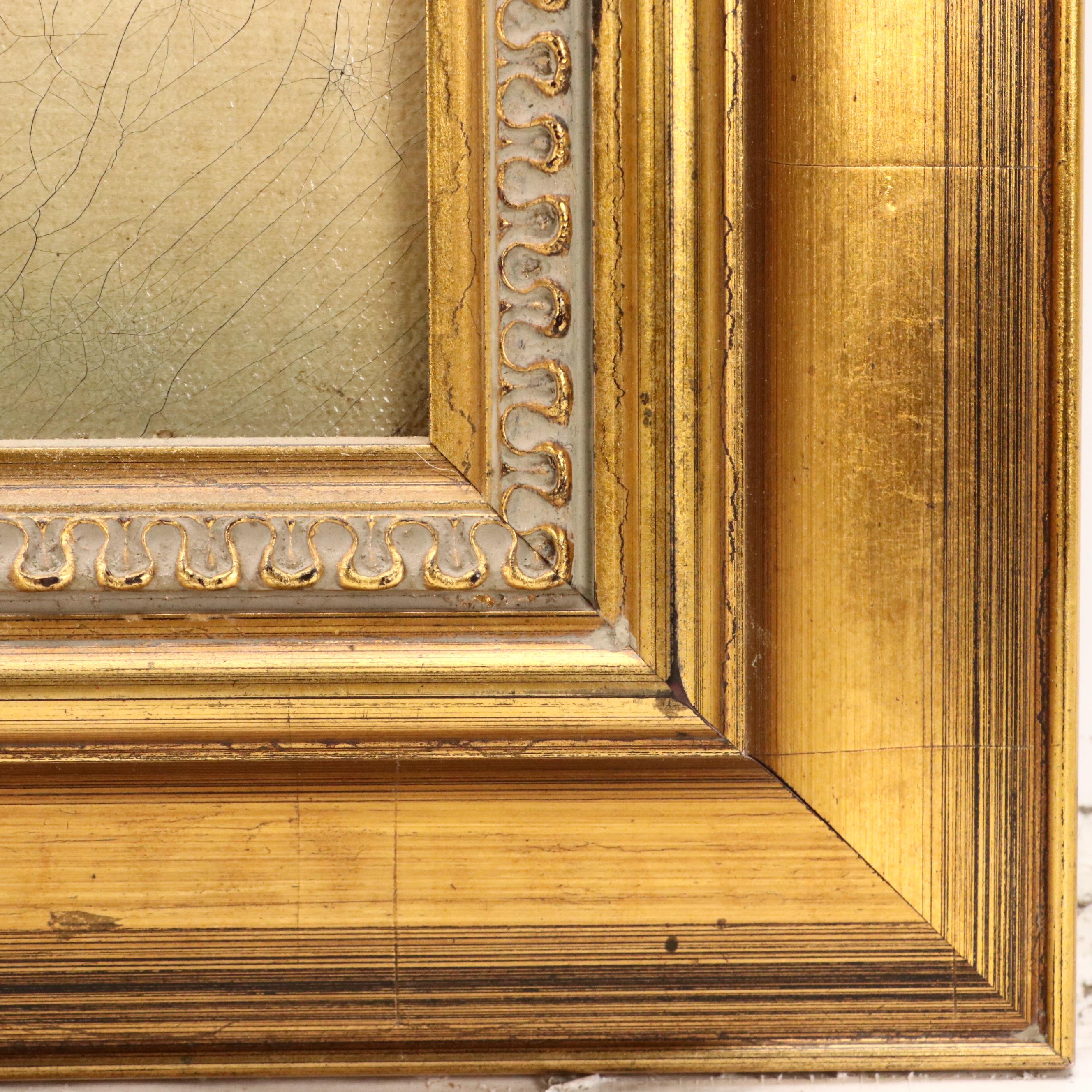 Ben Brinx Oil Painting of River Landscape with Fisherman