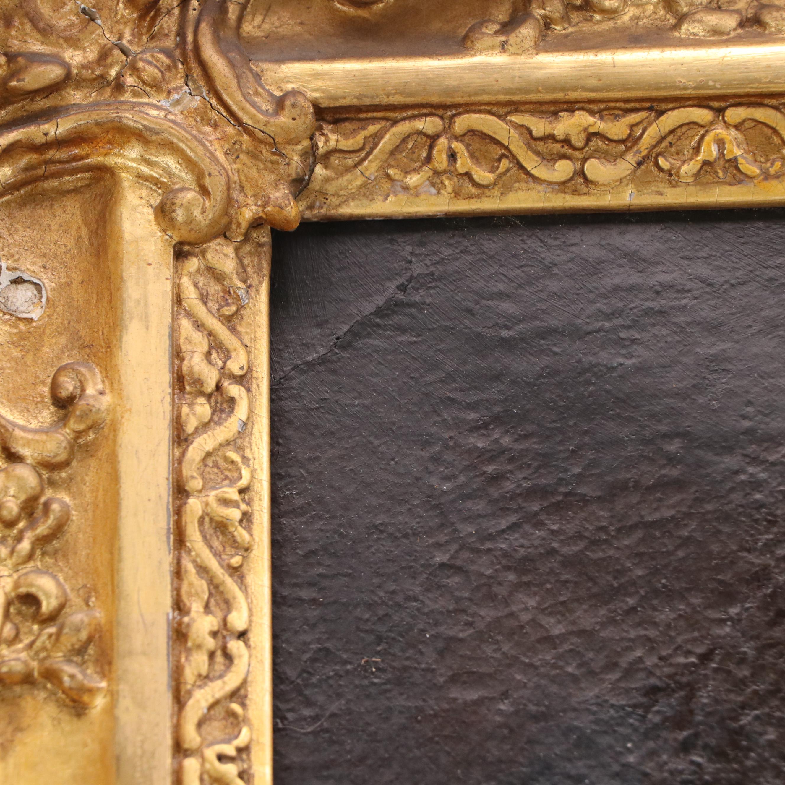 English School Oil Portrait of a Woman with a Muff, Circa 1785