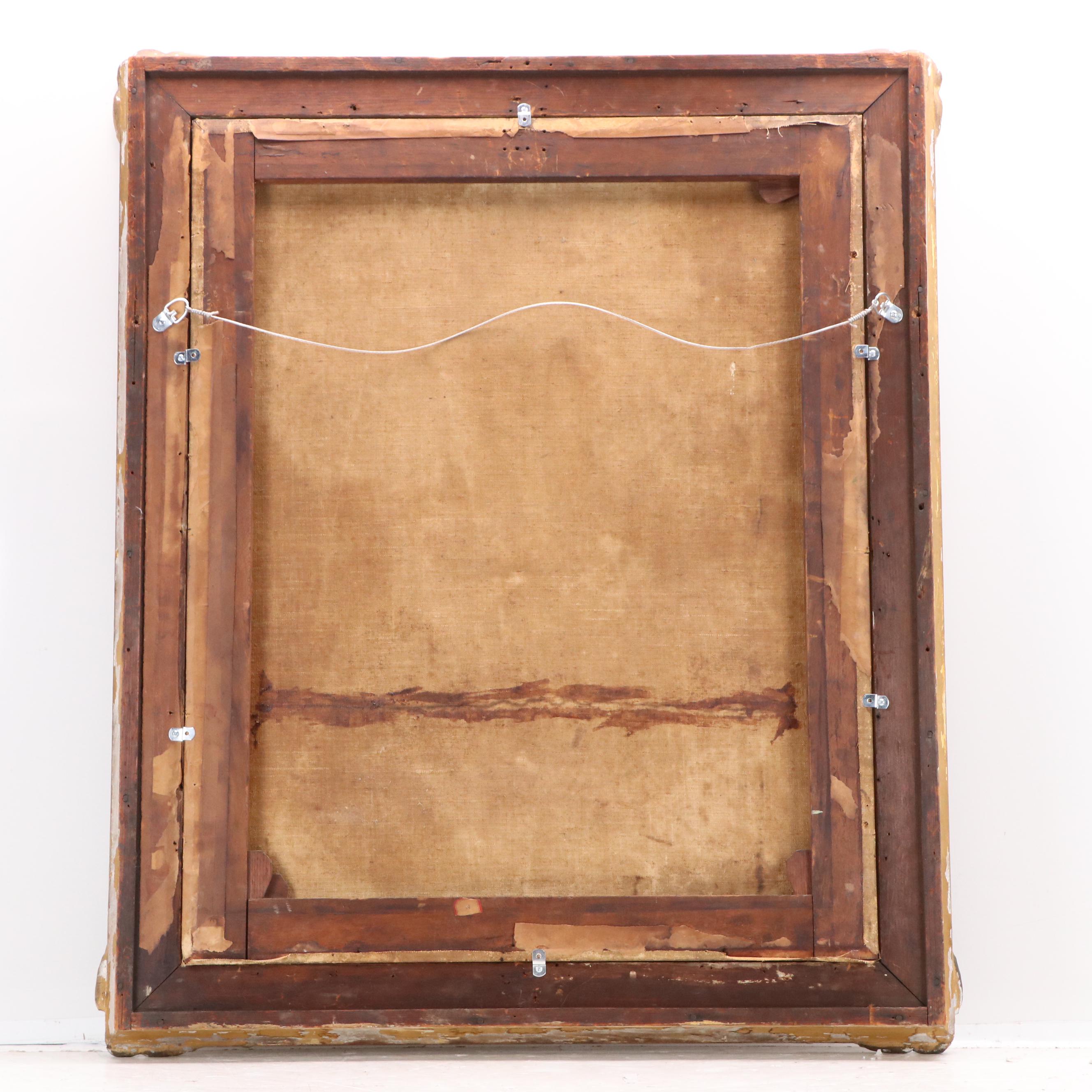 English School Oil Portrait of a Woman with a Muff, Circa 1785