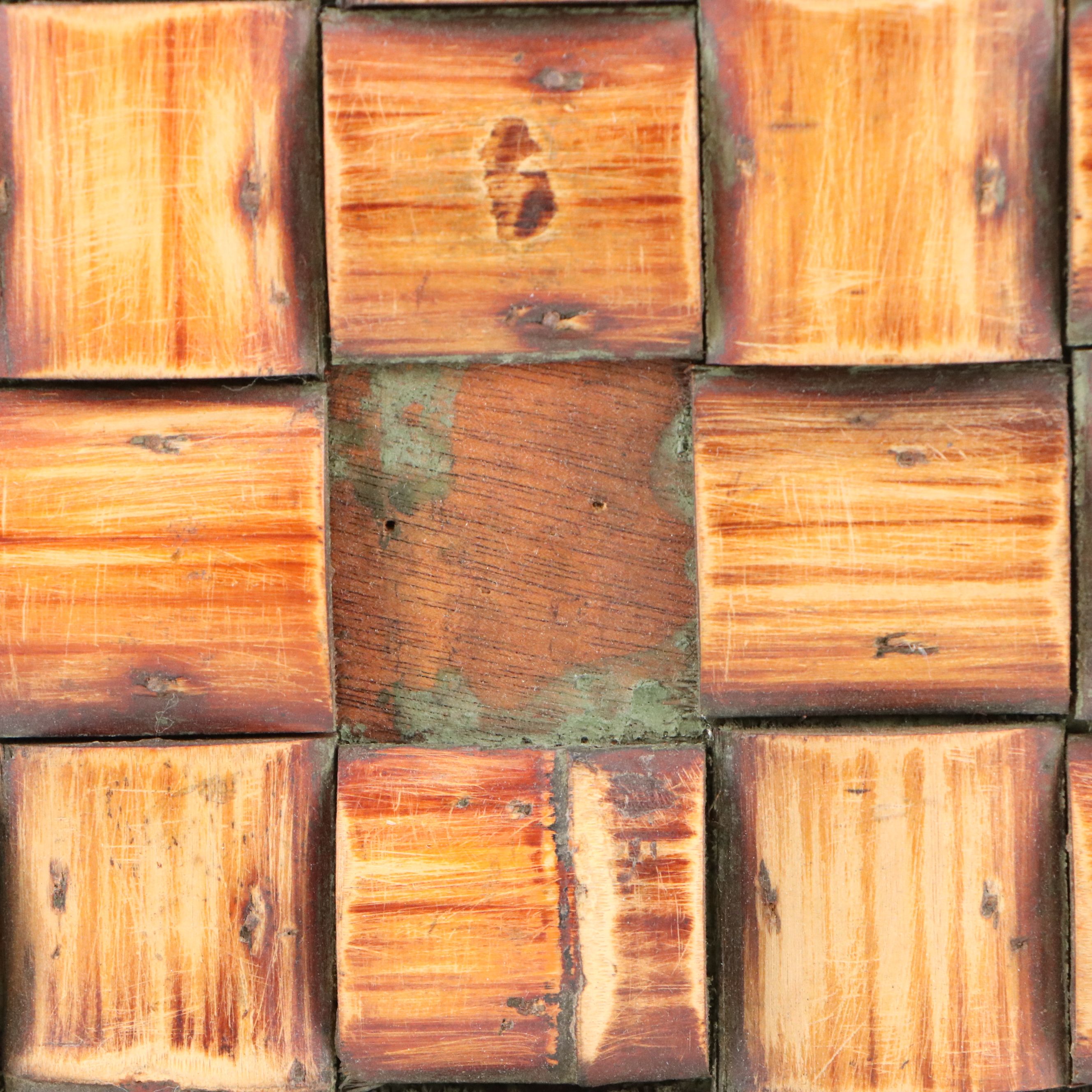 Handmade Bamboo and Rattan Chest with Butterfly Motif