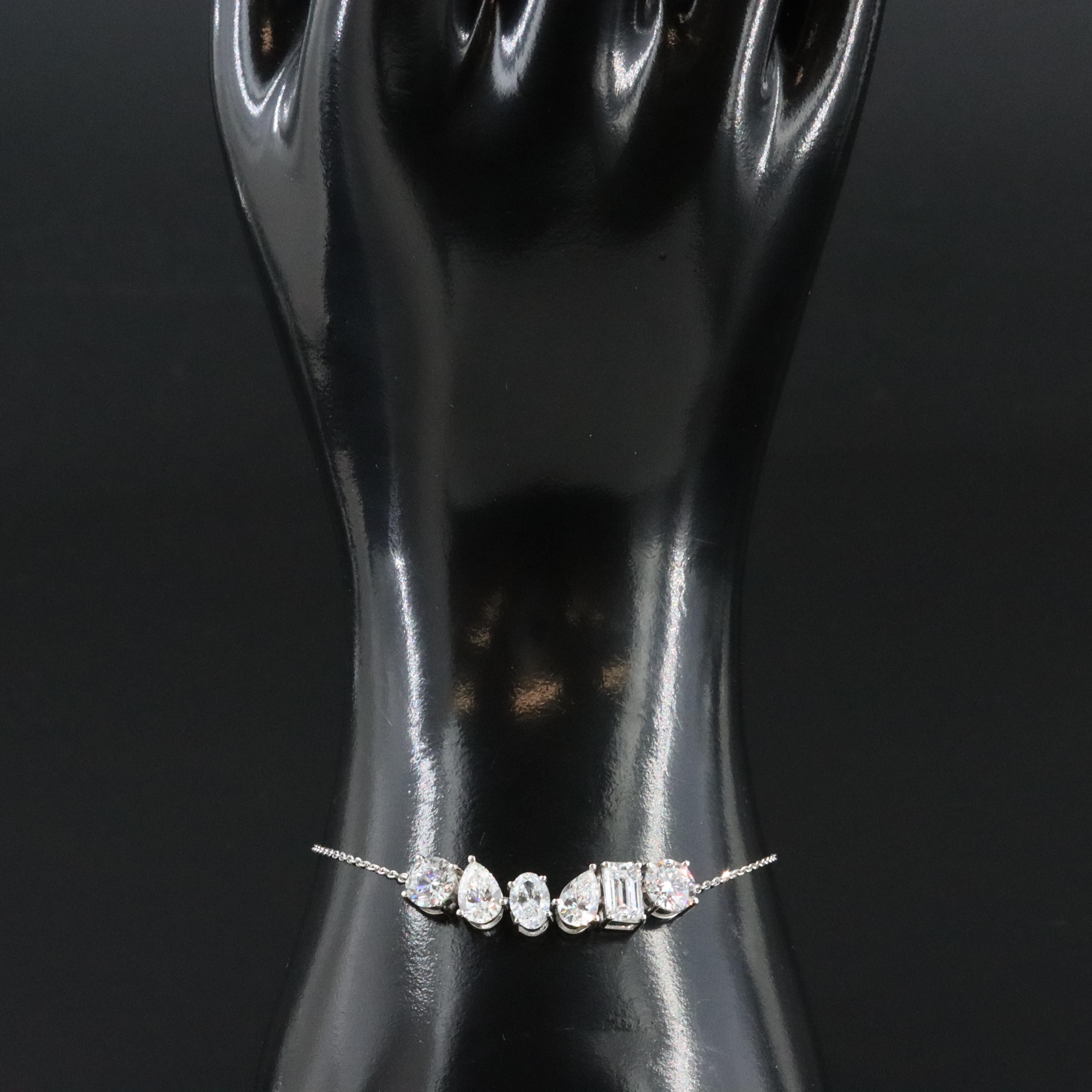 Platinum 4.90 CTW Lab Grown Diamond Bracelet