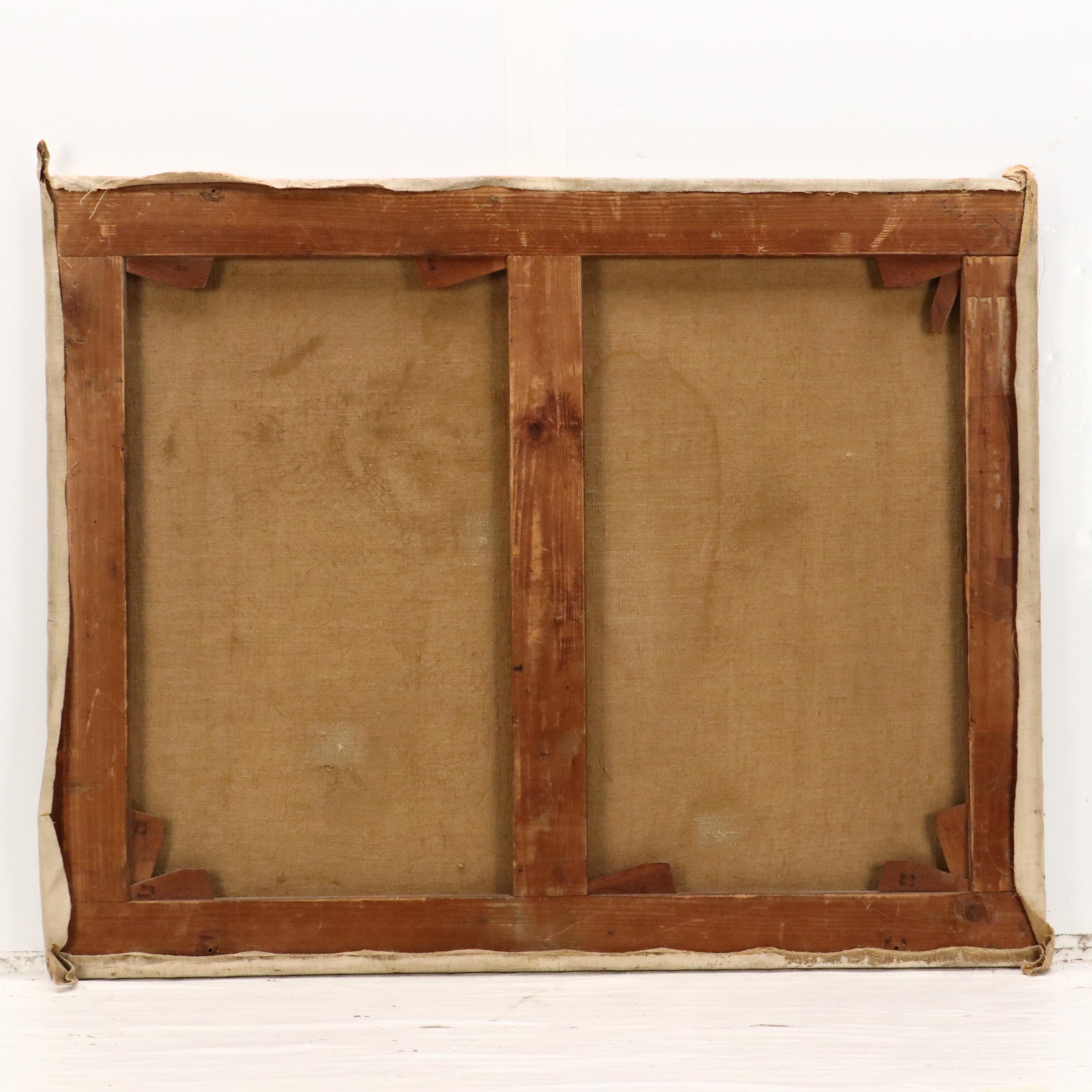 James R. Hopkins Oil Painting Portrait of Businessman with Pencil