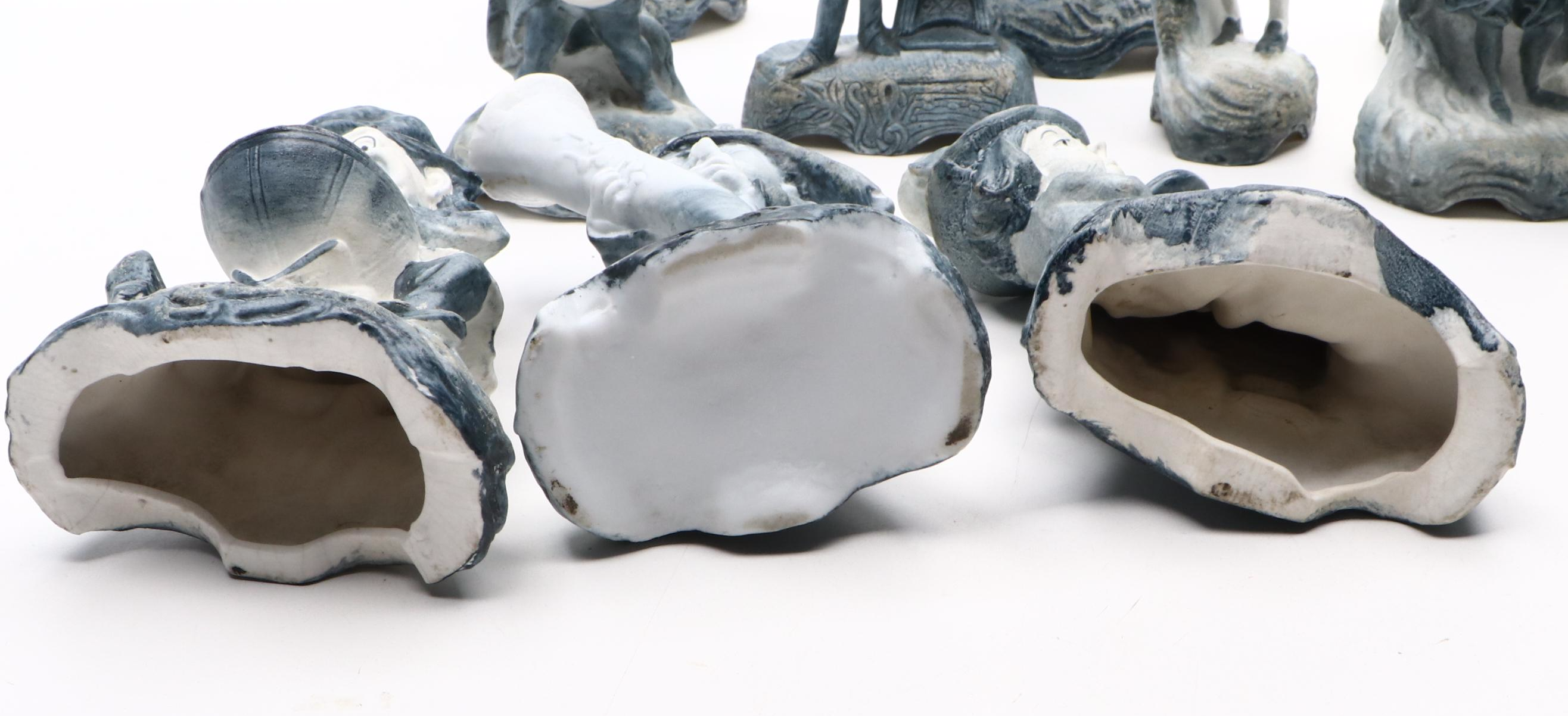 German Bisque Dwarf Band and Other Figurines, Late 19th/Early 20th Century