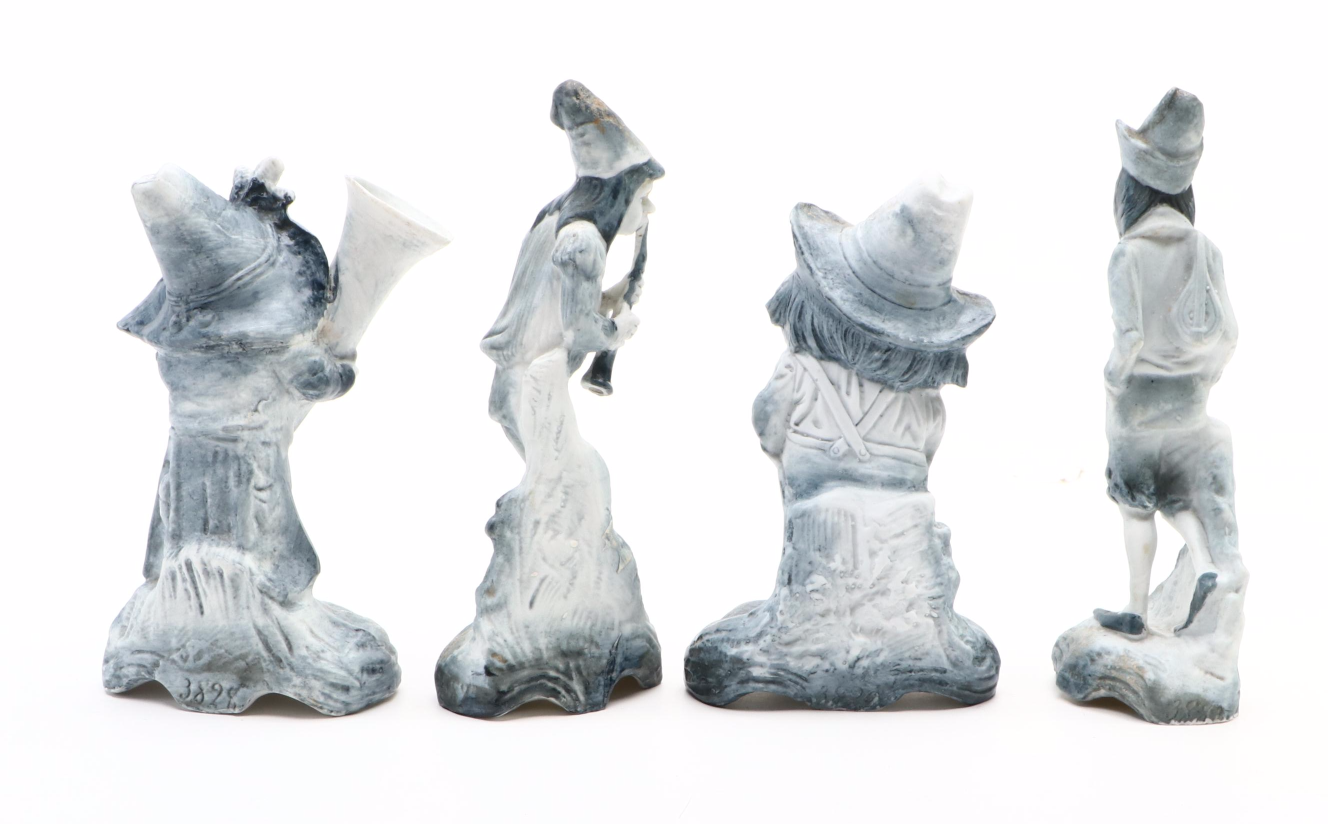 German Bisque Dwarf Band and Other Figurines, Late 19th/Early 20th Century