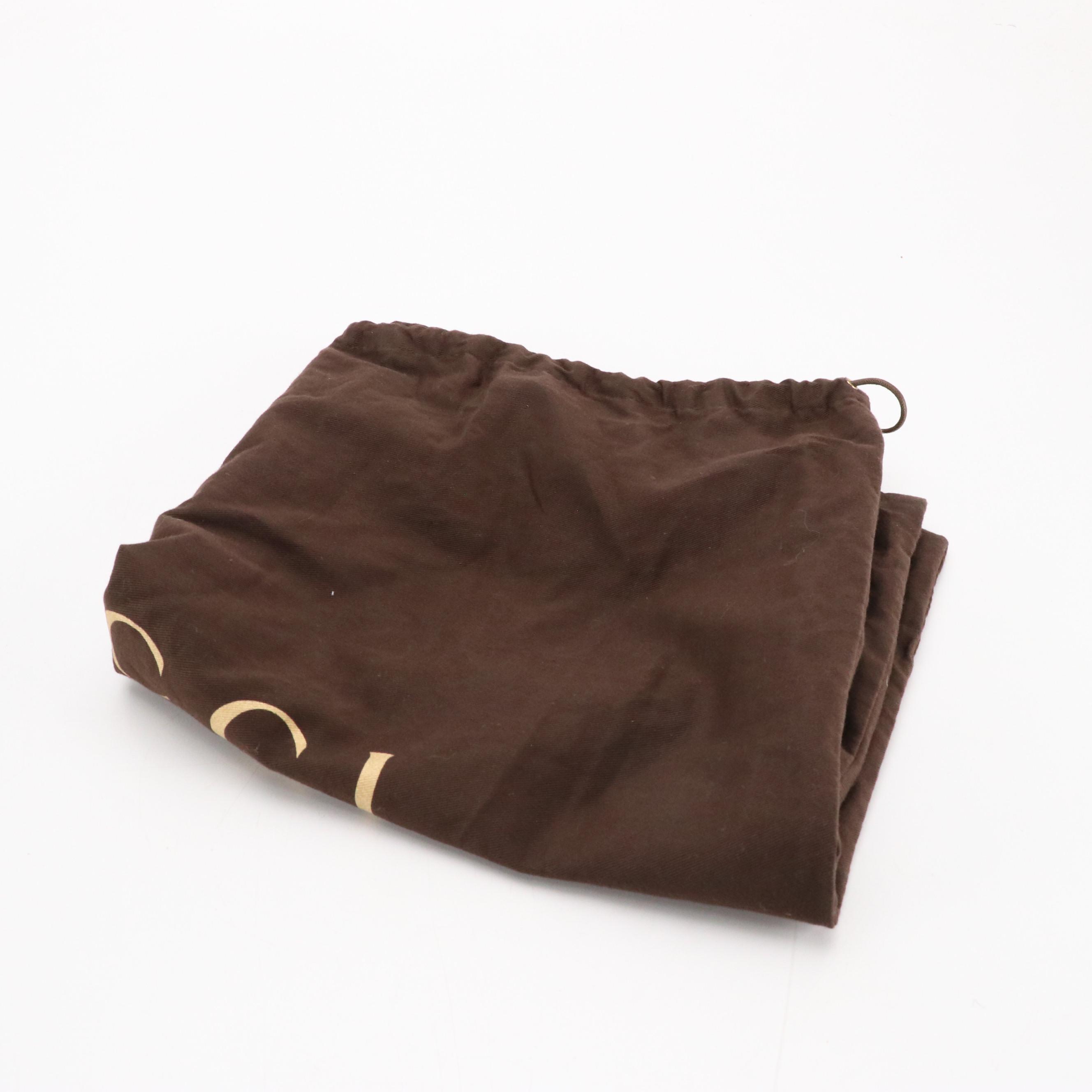 Gucci Vertical Joy Tote in GG Supreme Canvas and Dark Brown Leather Trim