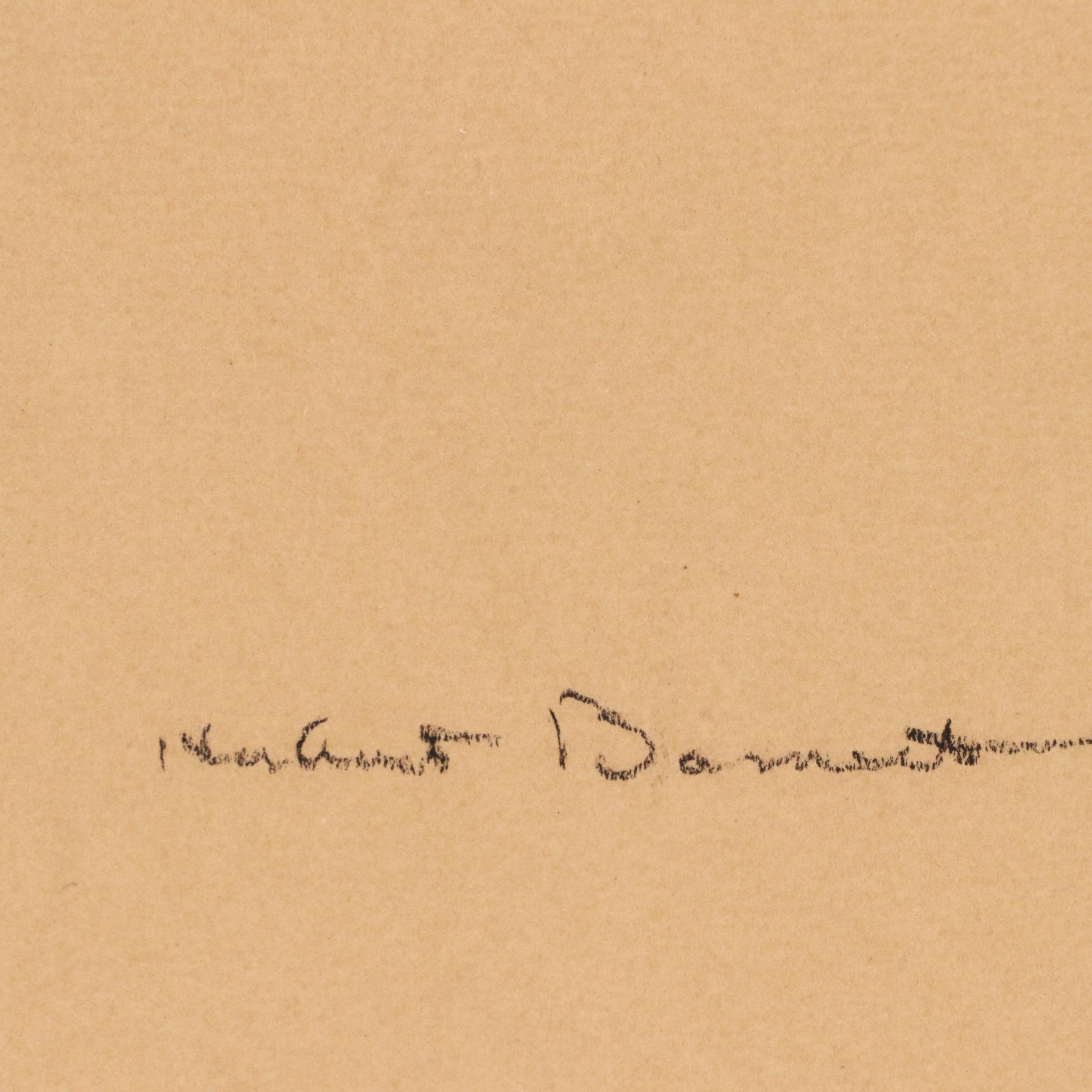 Herbert Barnett Chalk Pastel Portrait Drawing of Child in Profile