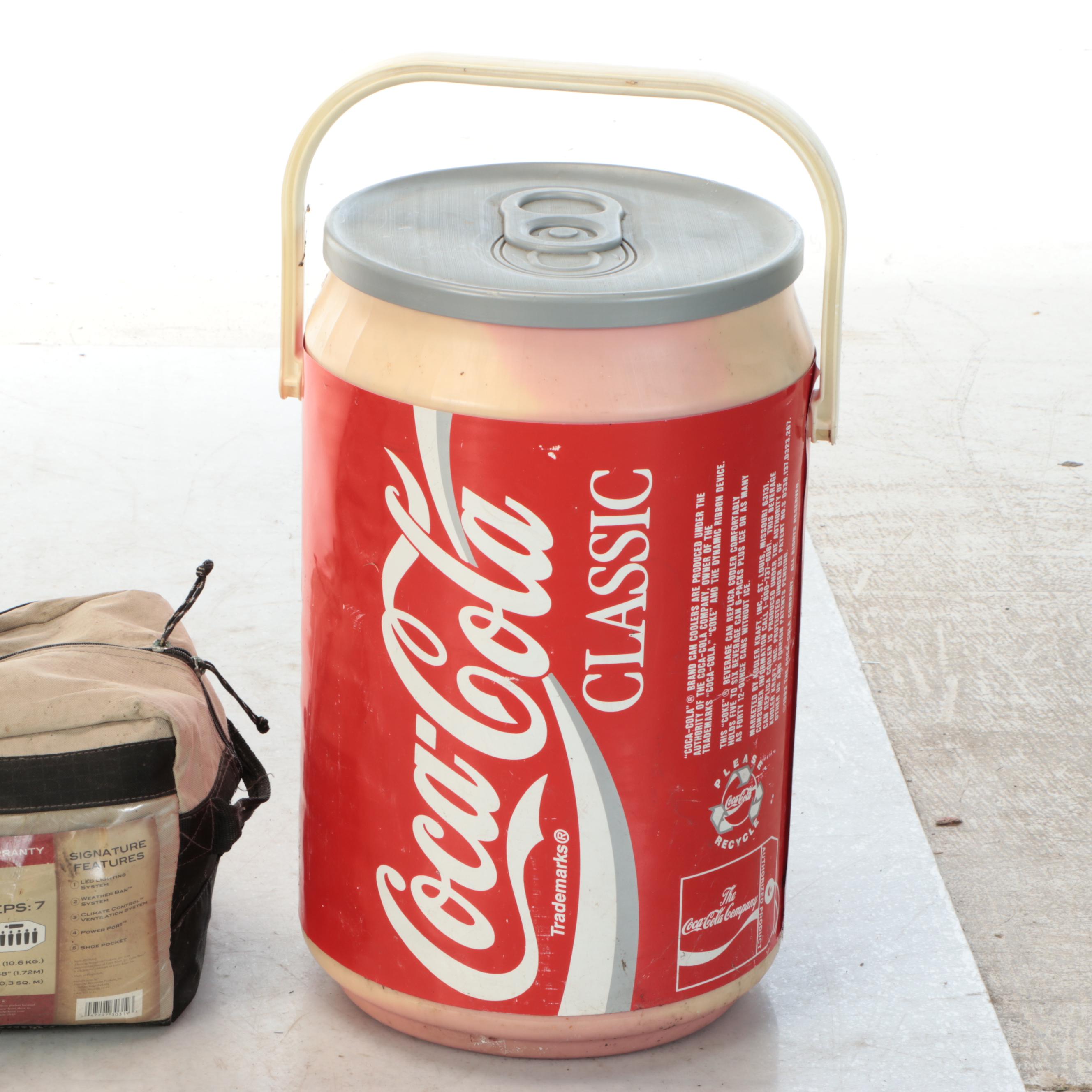 Coca-Cola Classic Cooler with Eddie Bauer Duffel Bag Tent