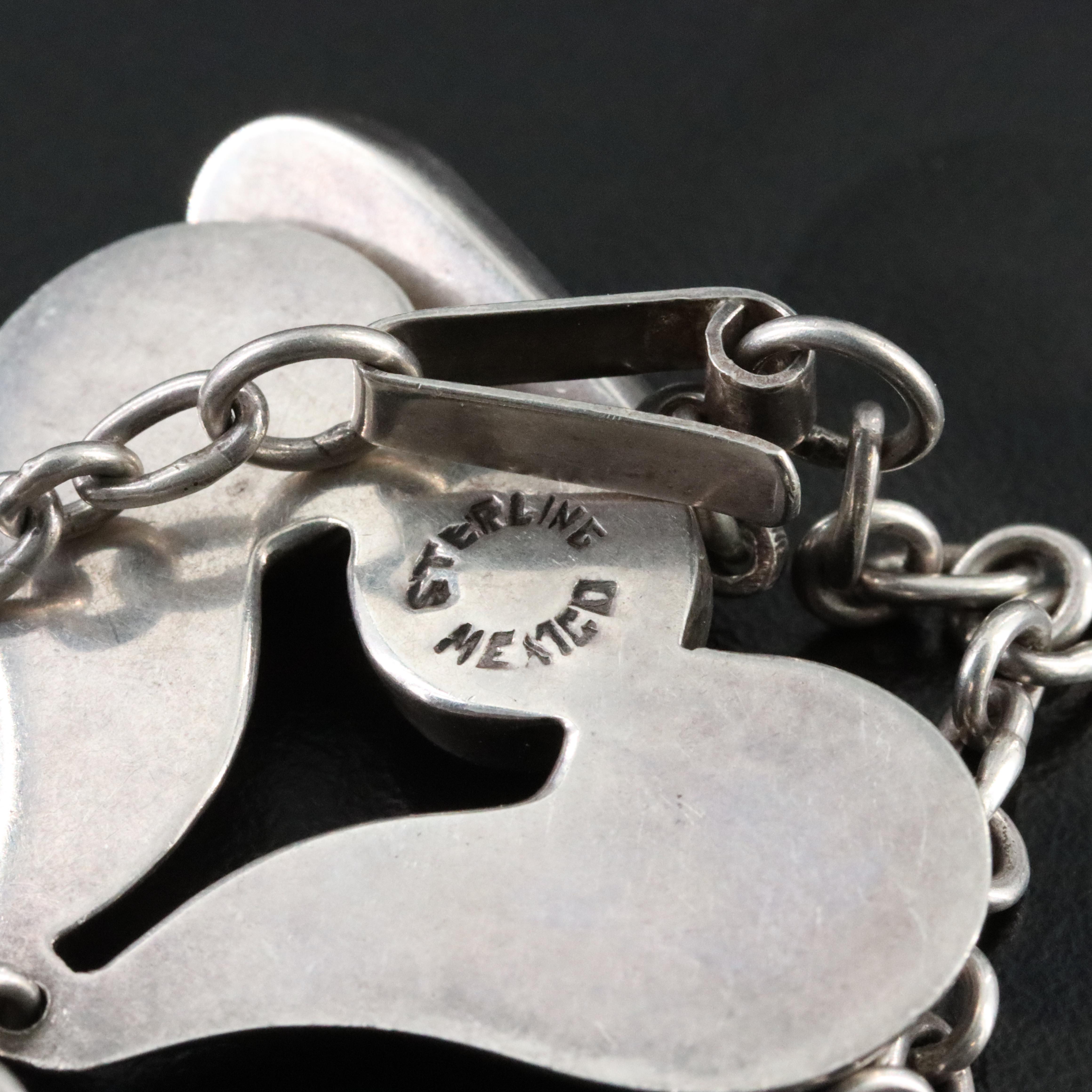 Mexican Modernist Style Sterling Amethyst Necklace