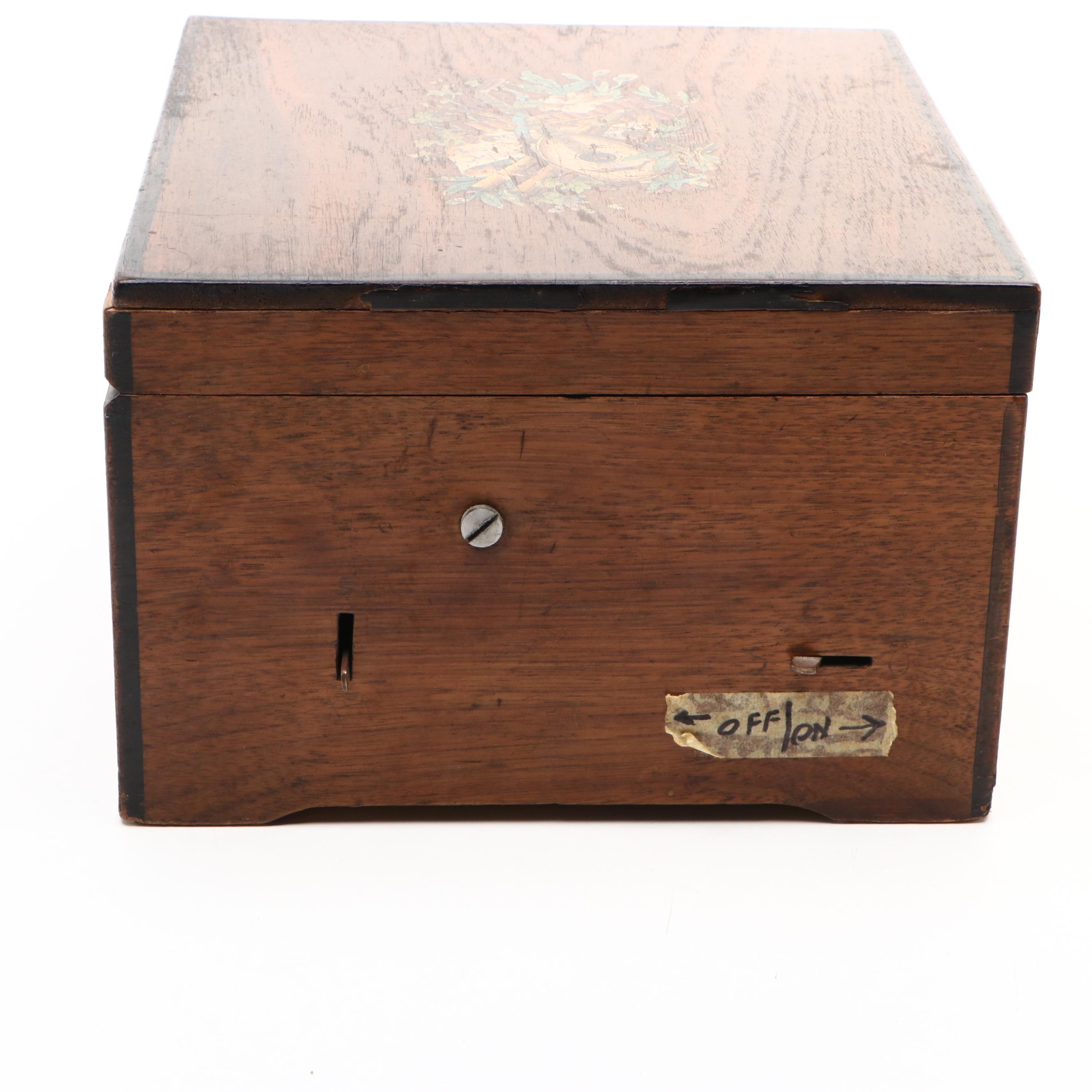 Monopol Wooden Disc Music Box with Monopol Discs