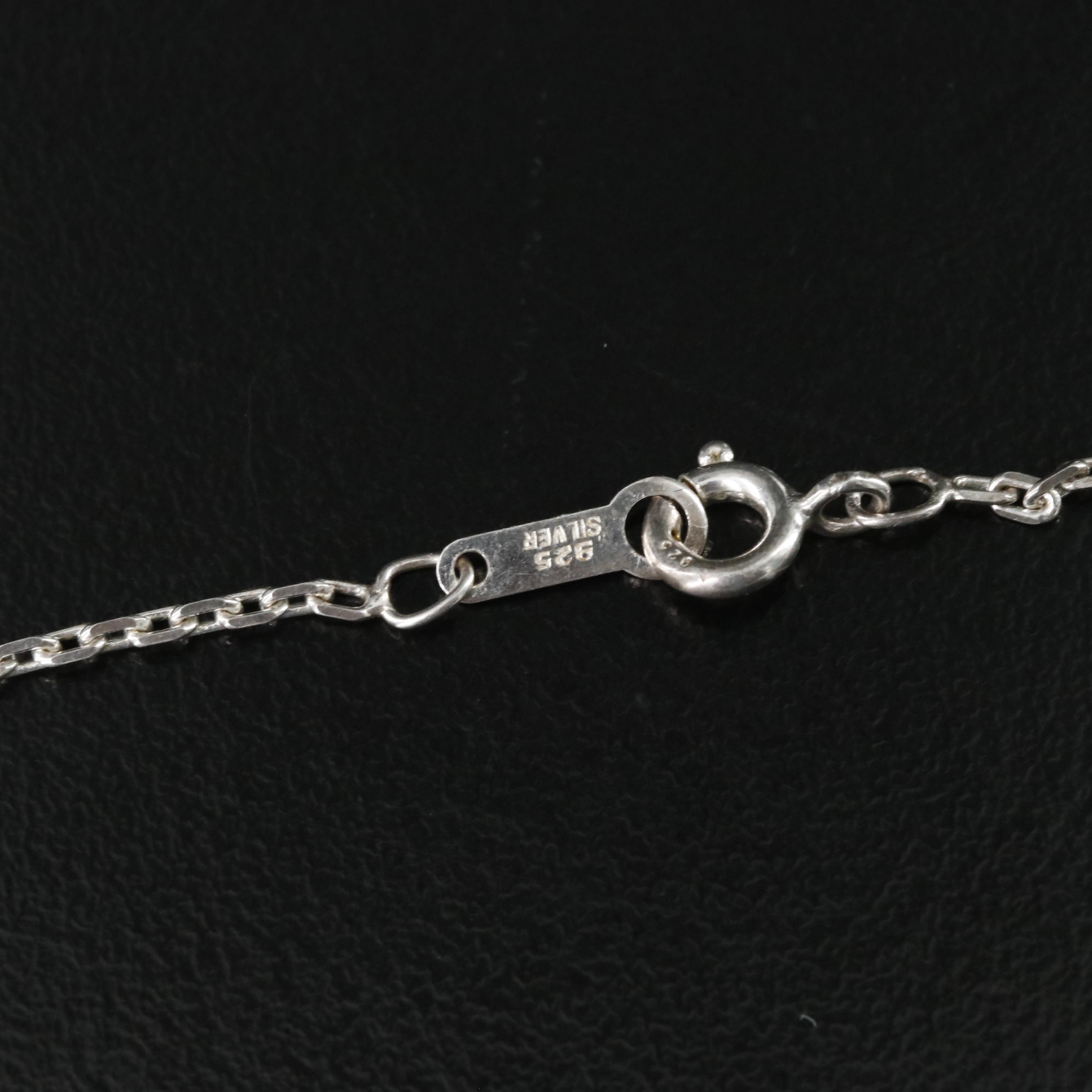 Bill Wall Sterling CZ Cross Pendant Necklace