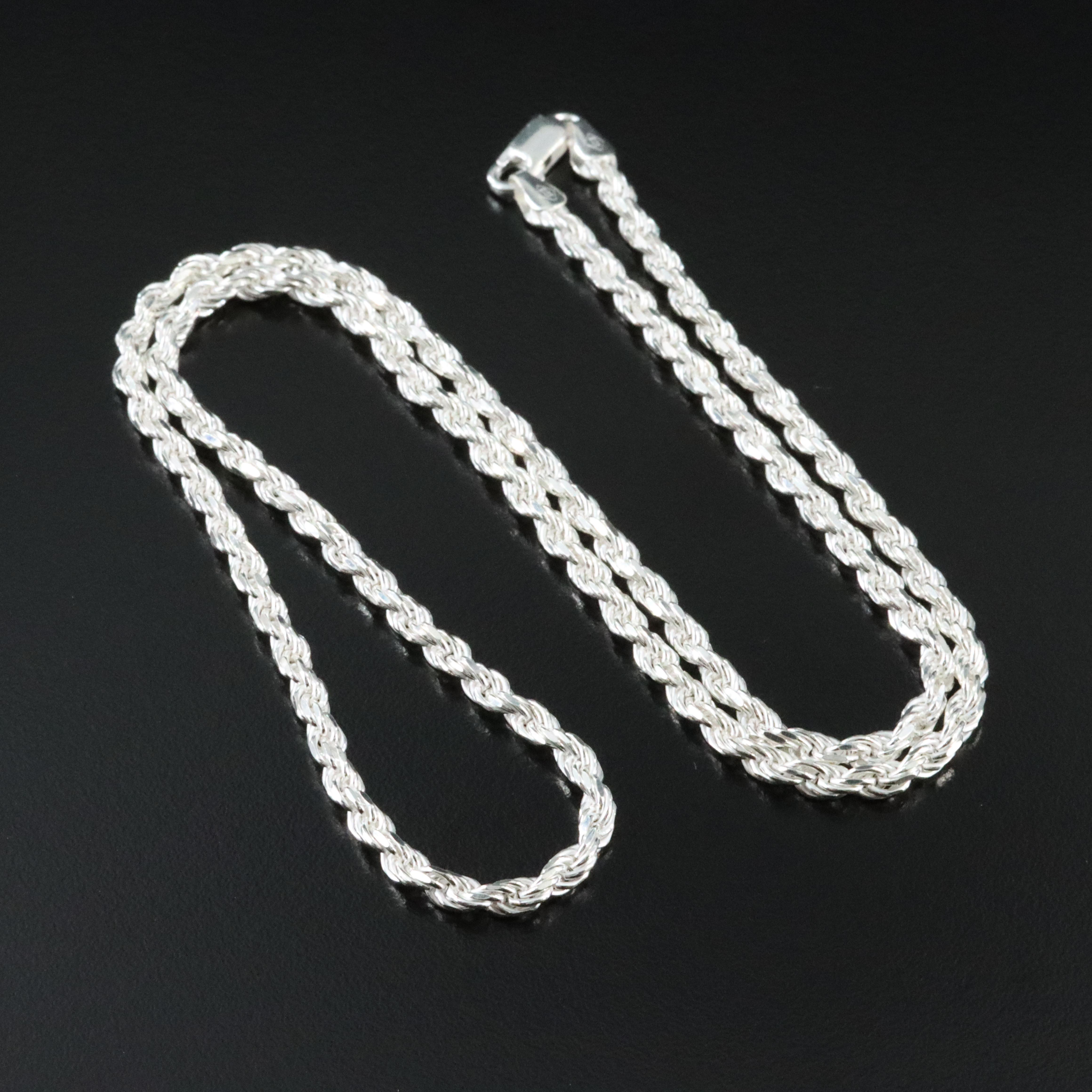 Sterling Rope Chain Necklace