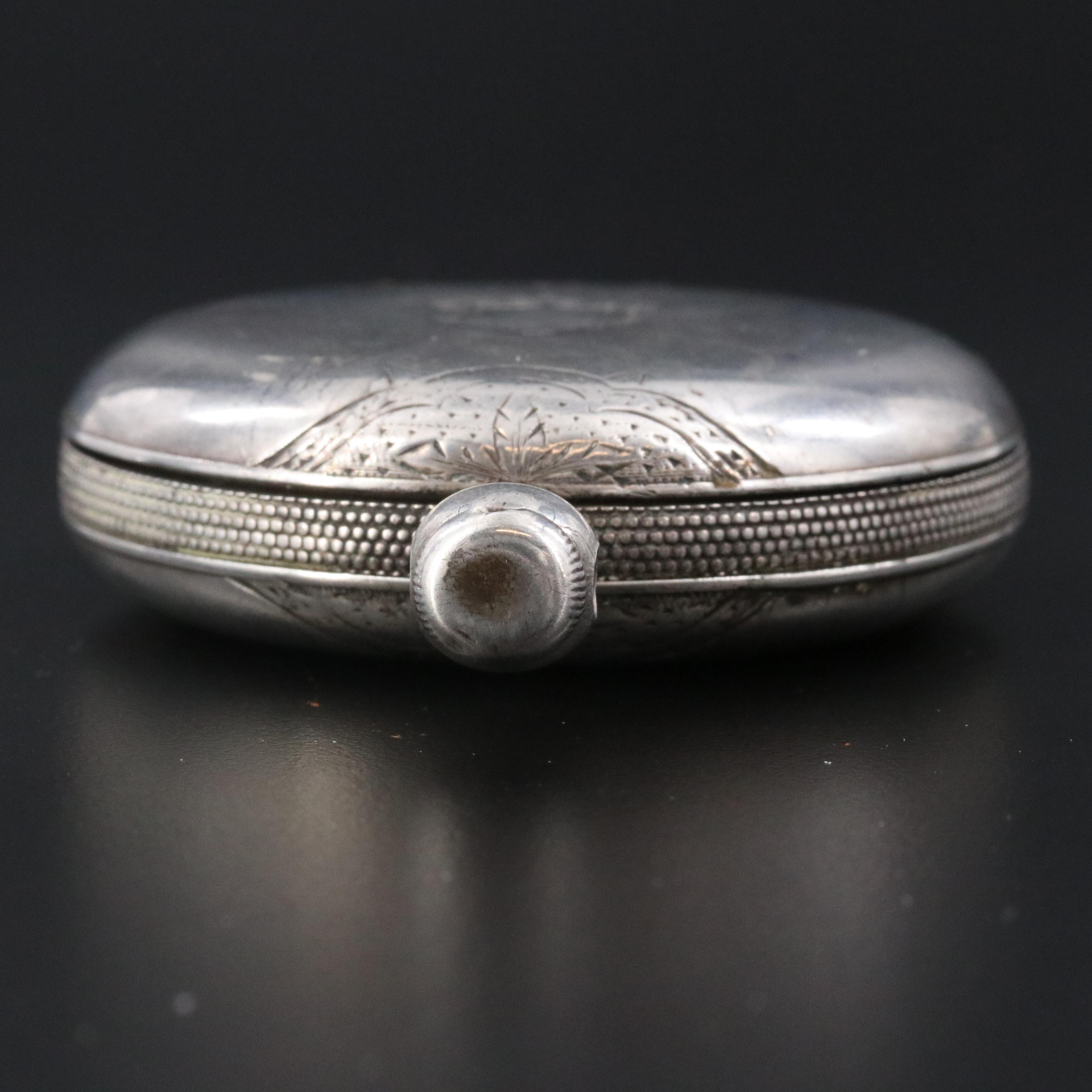 900 Silver Continental Watch Co. Vintage Swiss Pocket Watch