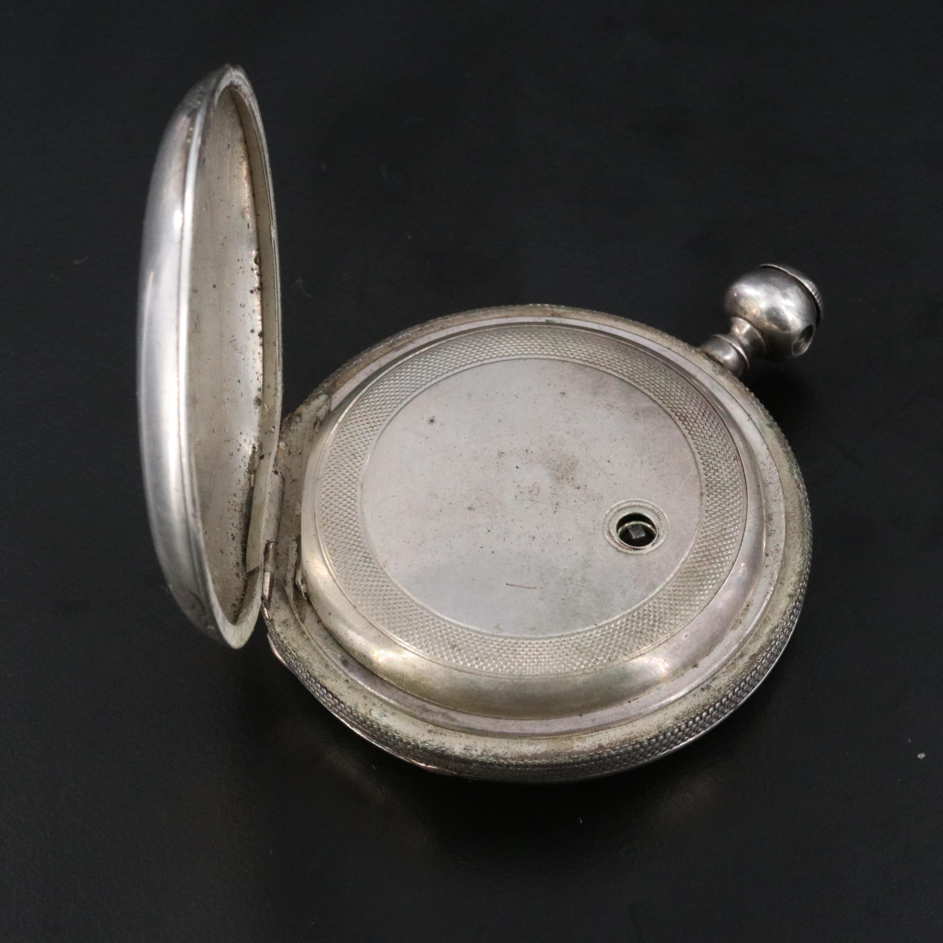 900 Silver Continental Watch Co. Vintage Swiss Pocket Watch