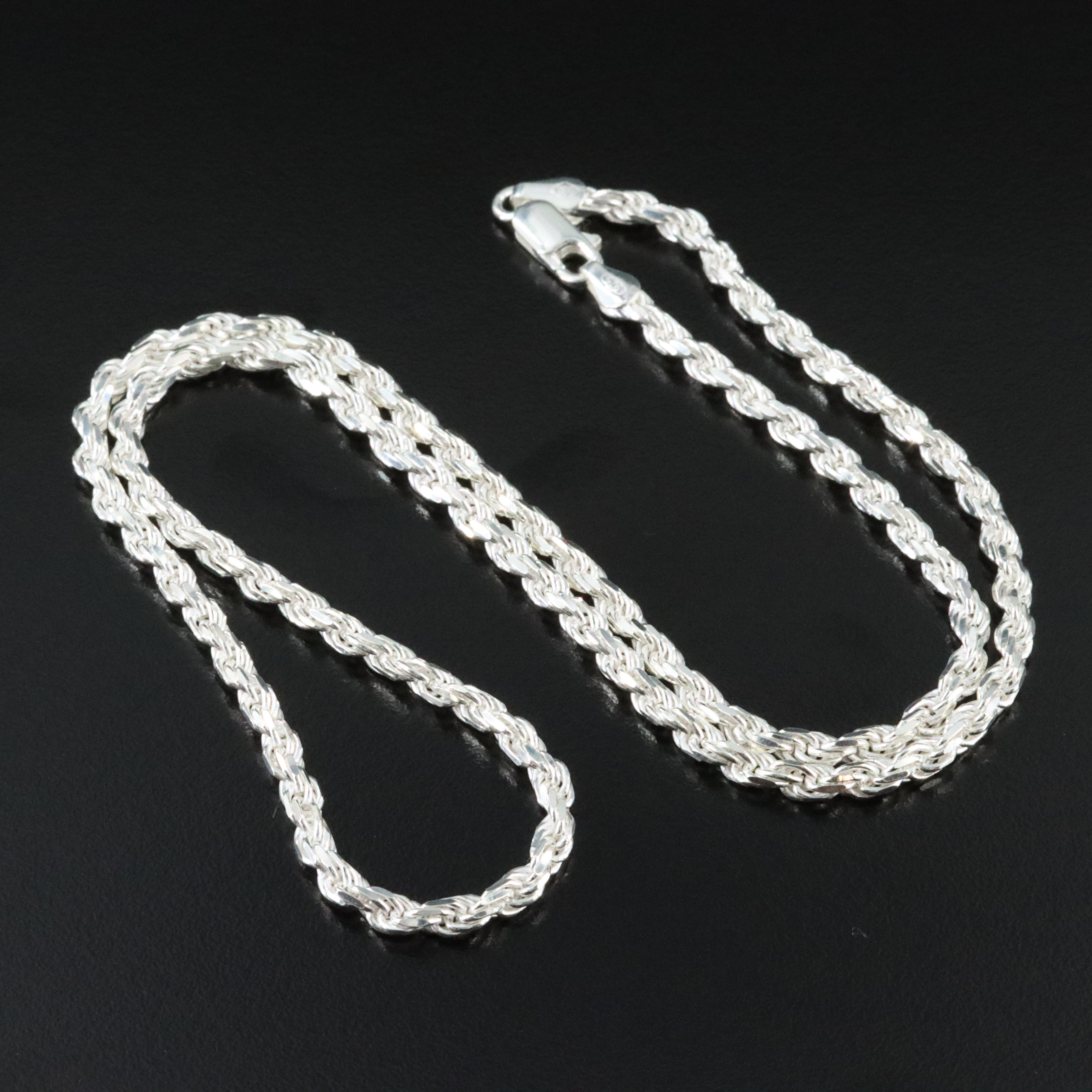 Sterling Rope Chain Necklace