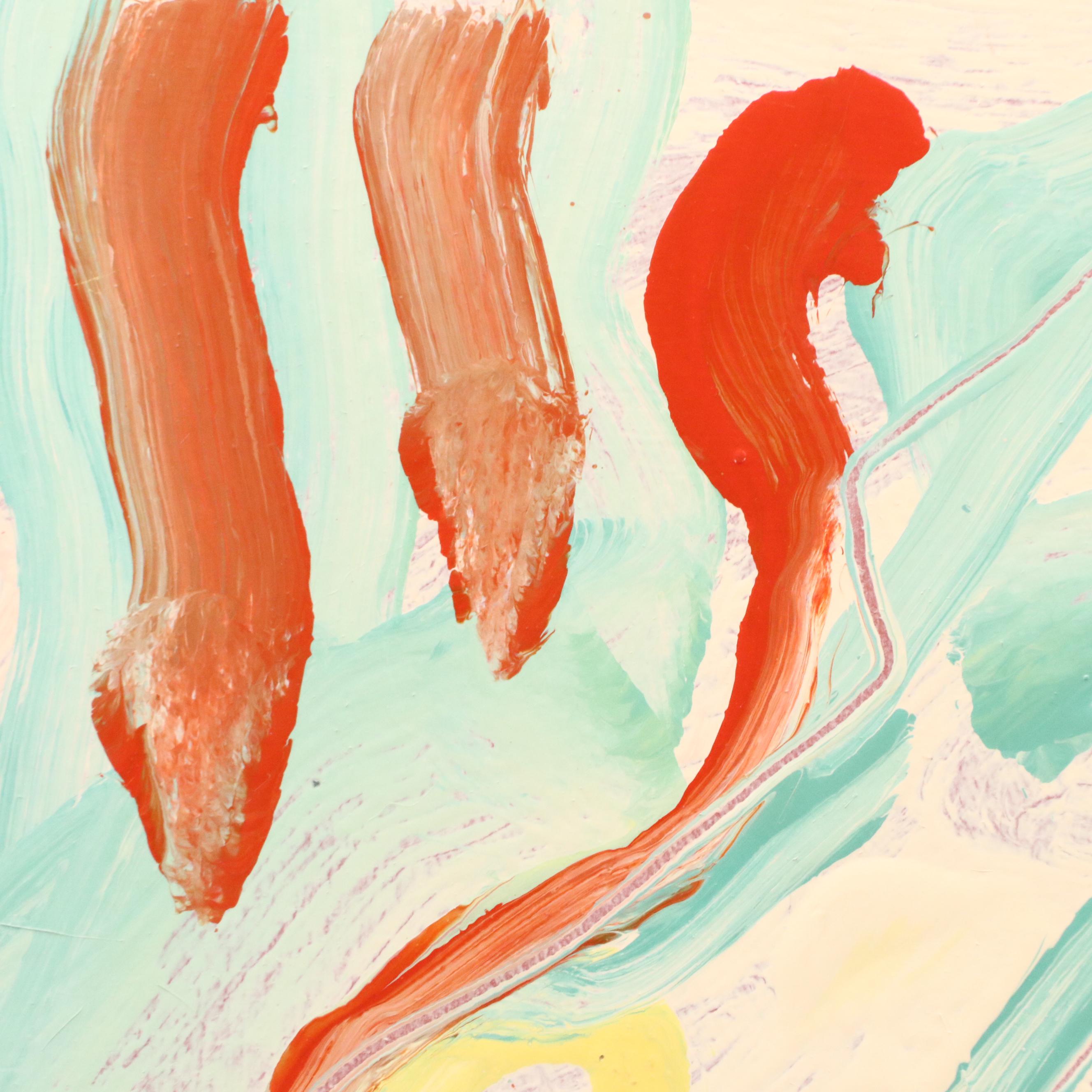 Jack Meanwell Abstract Modern Acrylic Painting, 1980