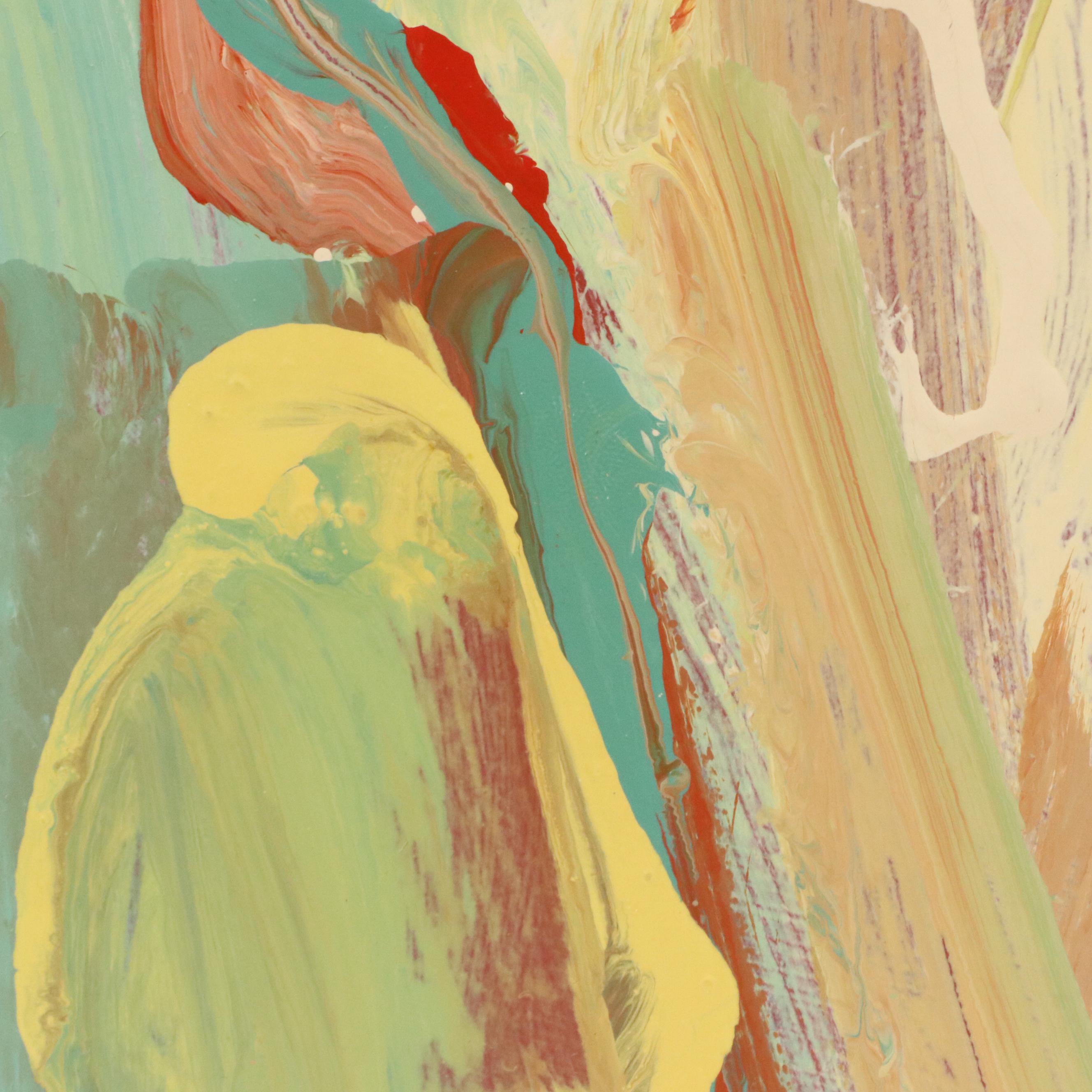 Jack Meanwell Abstract Modern Acrylic Painting, 1980