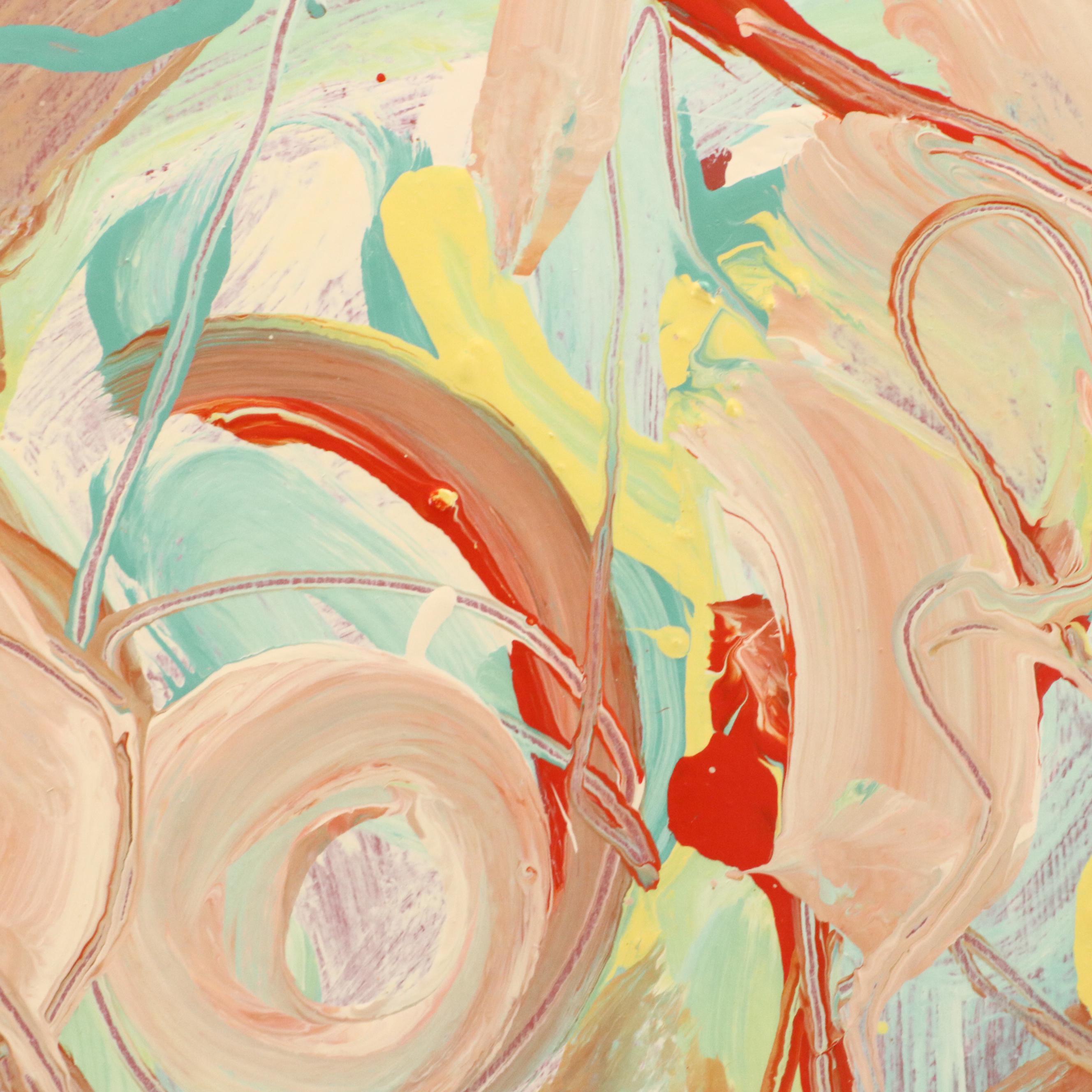 Jack Meanwell Abstract Modern Acrylic Painting, 1980