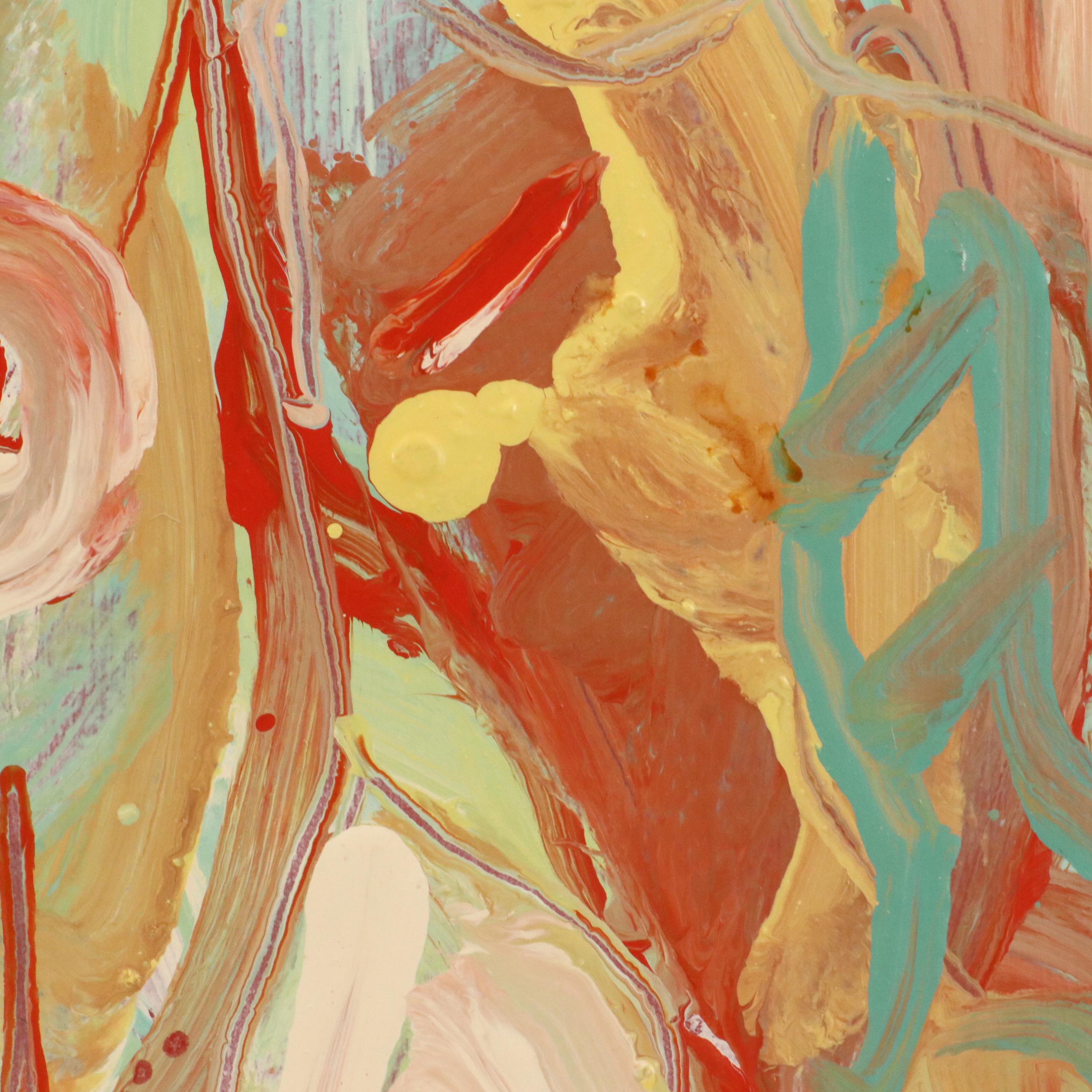 Jack Meanwell Abstract Modern Acrylic Painting, 1980