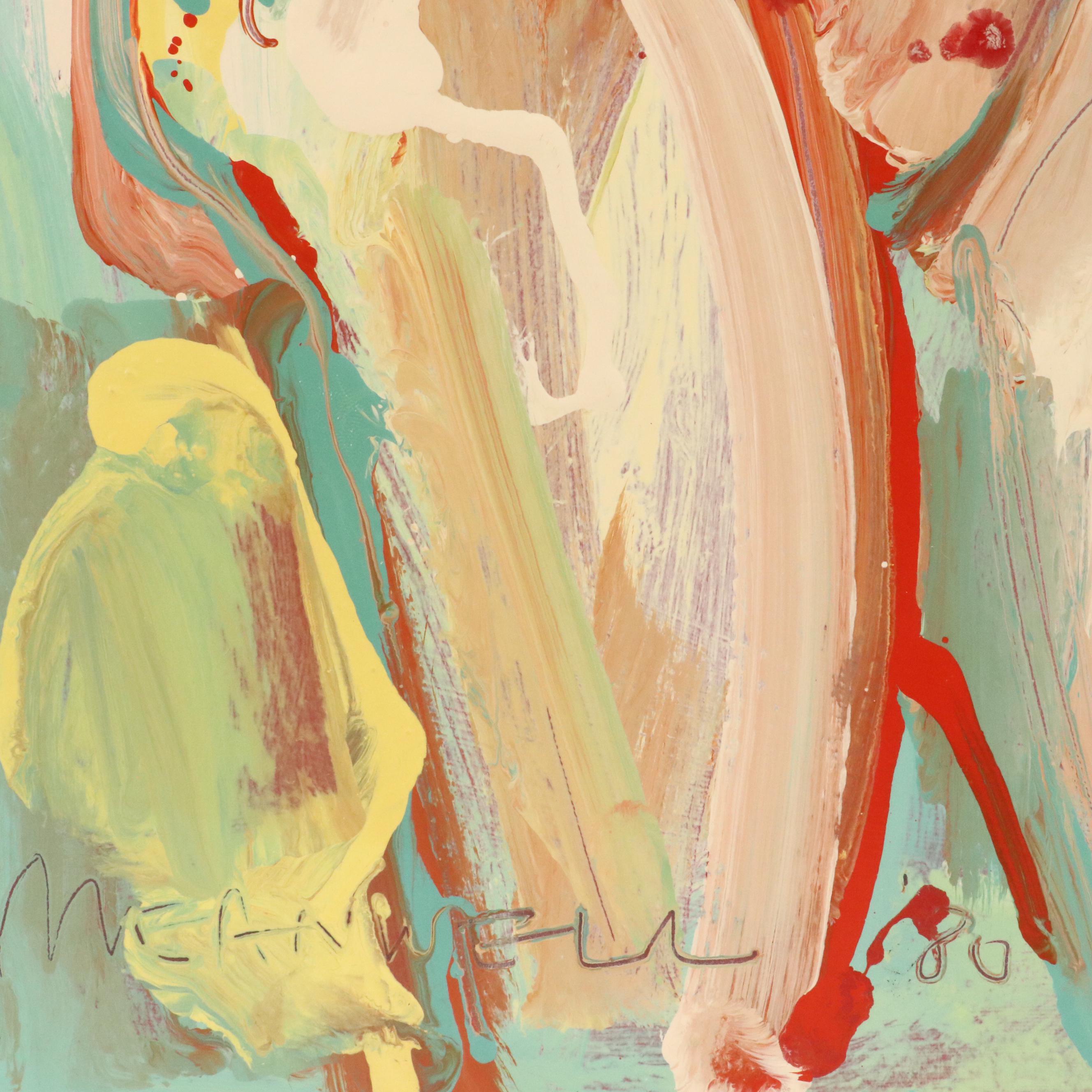 Jack Meanwell Abstract Modern Acrylic Painting, 1980