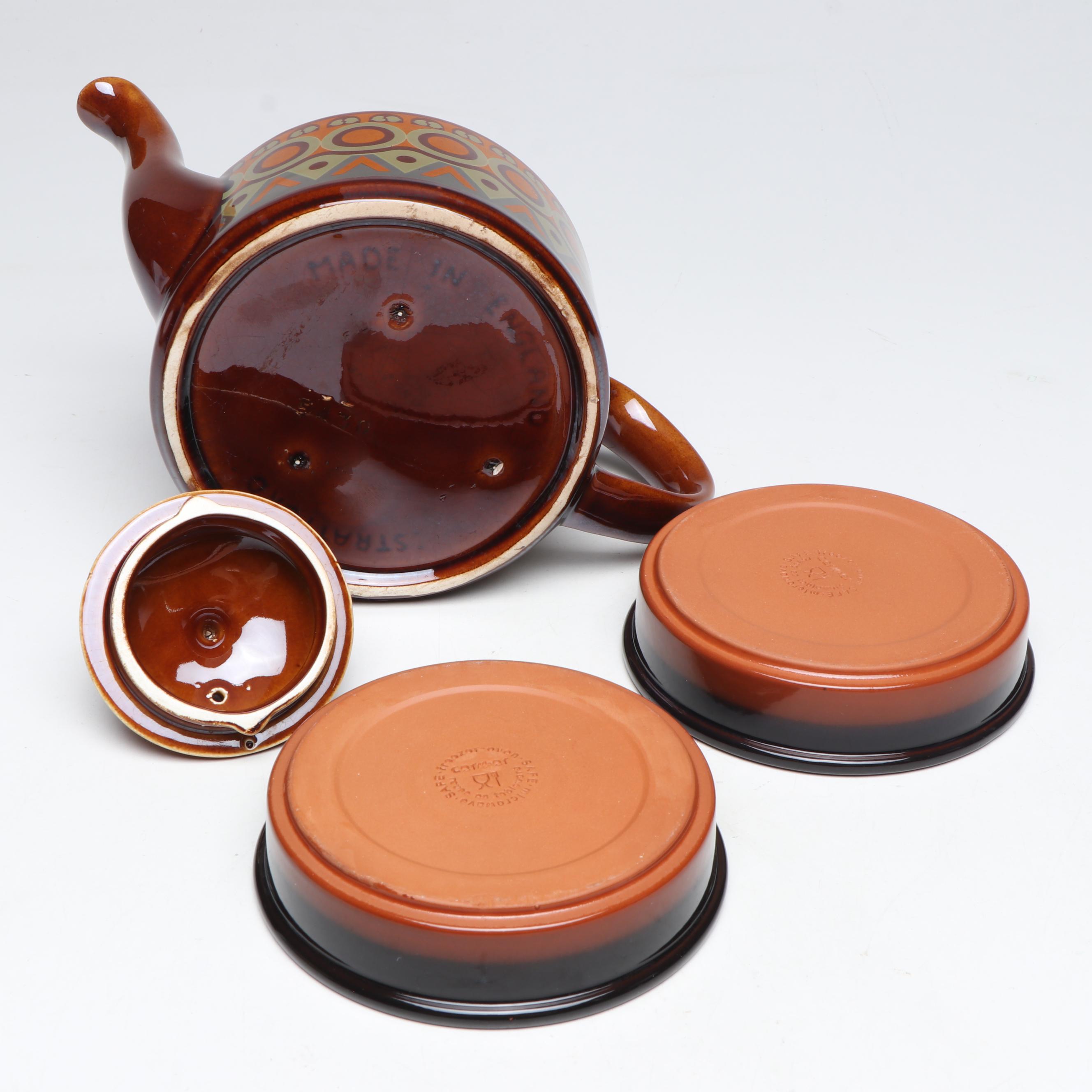 Japanese Beehive Ceramic Honeypot with European and Other Tableware