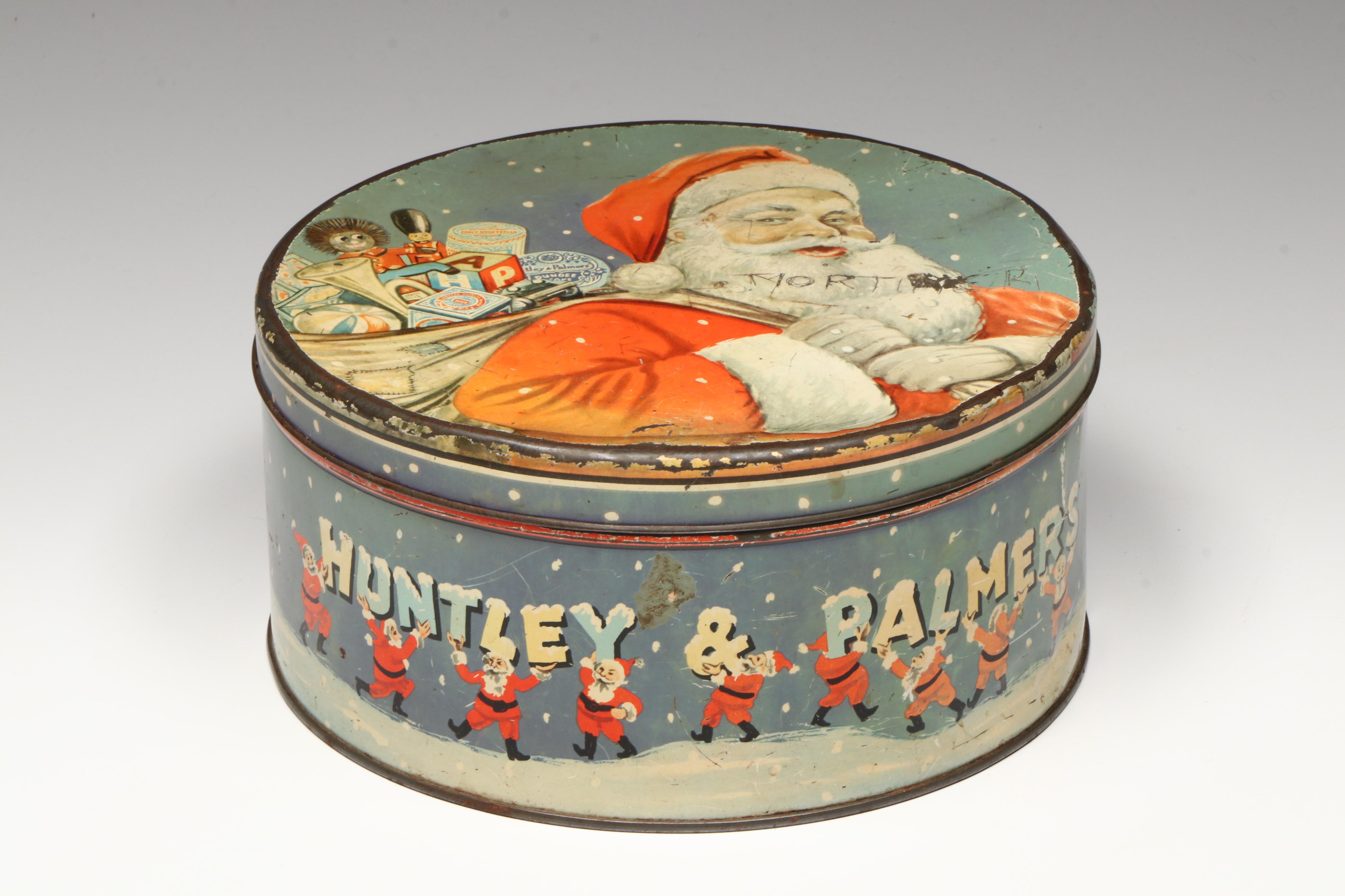 Angel Frosted Glass Candle Holders with Santa Cookie Tin and Figurine