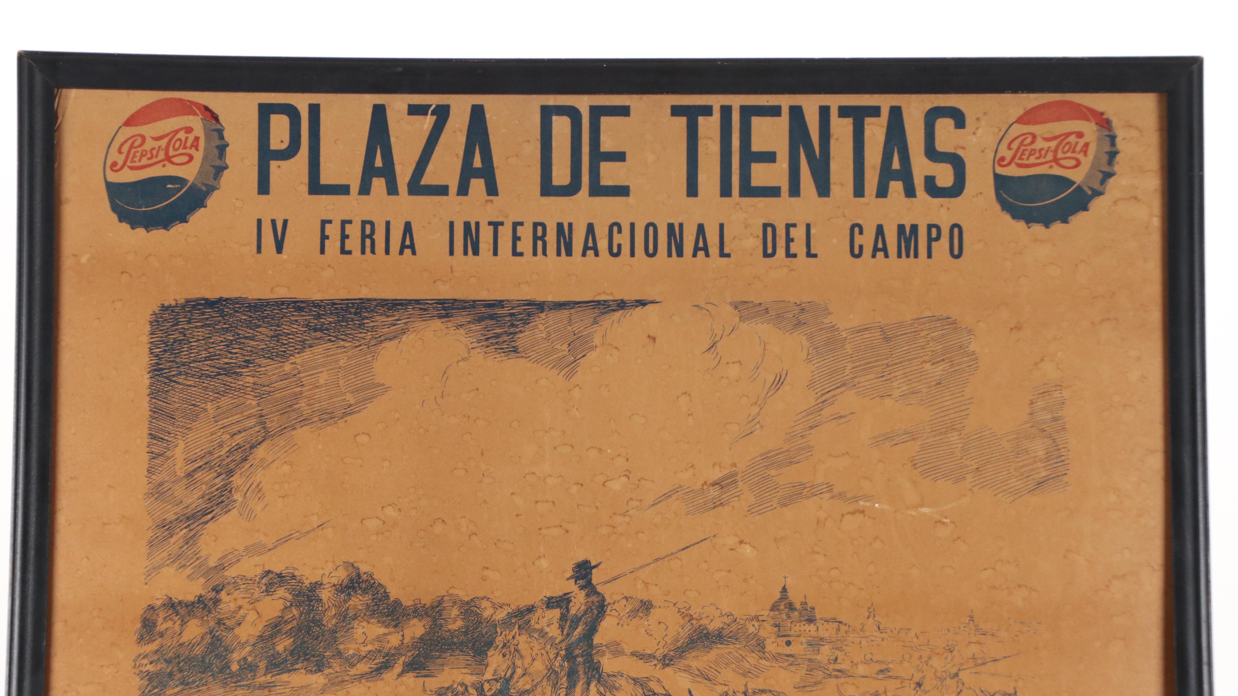 Bullfighting Tournament Lithograph "Plaza de Tientas" After Antonio Cajero