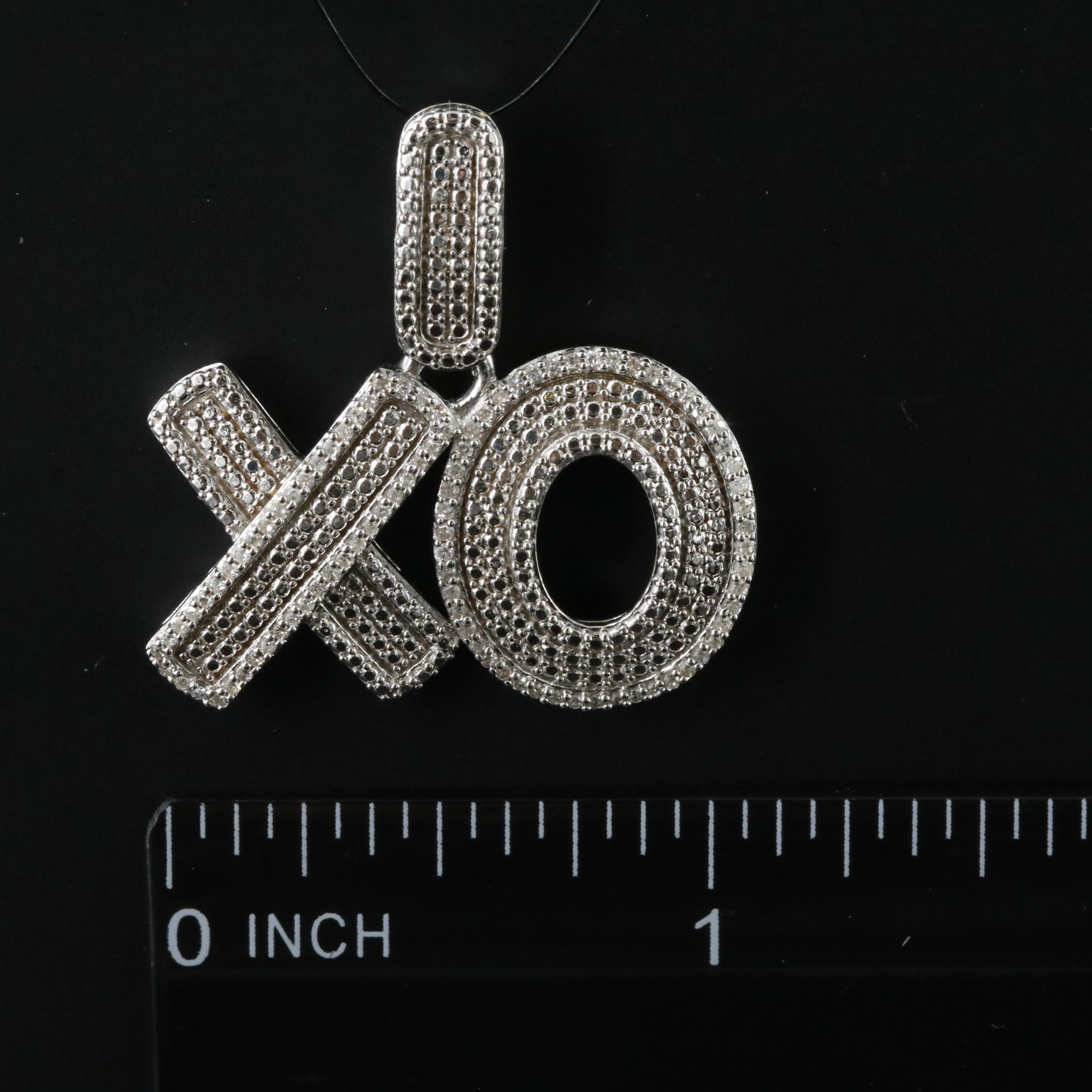 Sterling Diamond XO Pendant