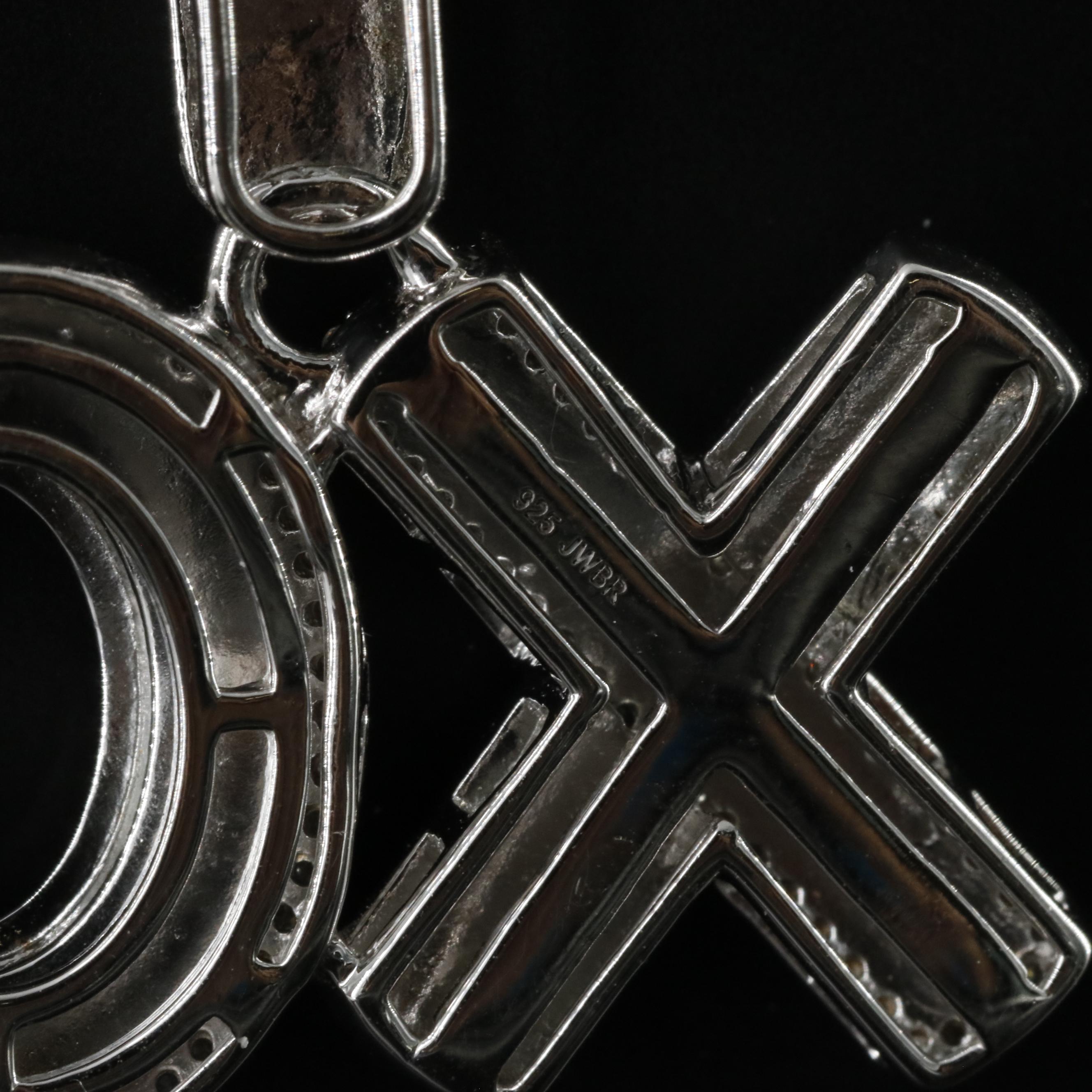 Sterling Diamond XO Pendant
